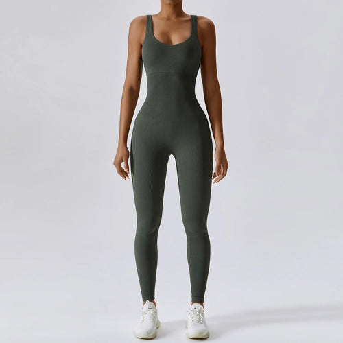 Seamless One-Piece Yoga Suit for Women - Spring Workout Outfit with Belly Control for Dance, Fitness & Tightening - Perfect for Yoga, Gym & Activewear