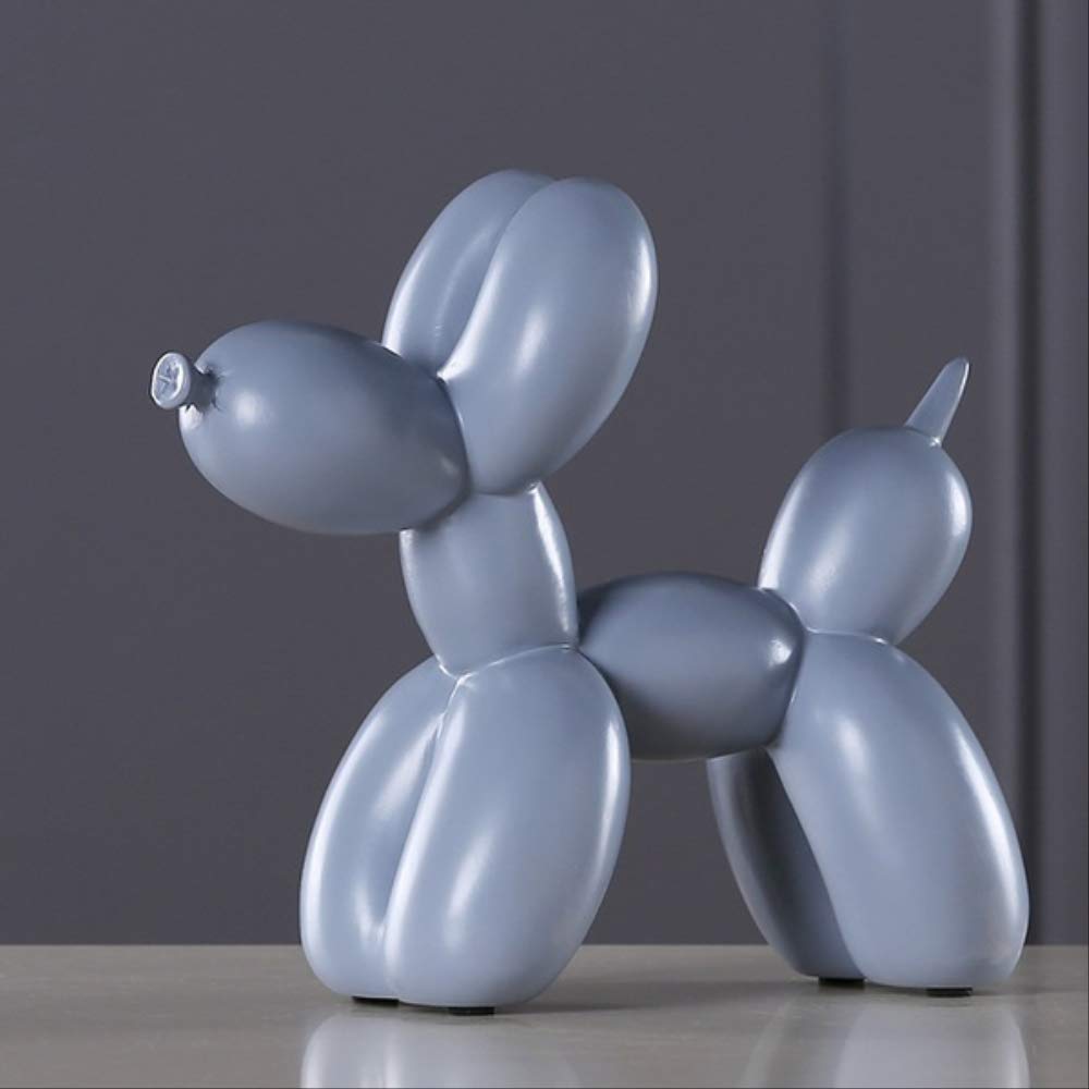 Resin Balloon Dog Sculpture - Modern Home Decor, Creative Gift Idea, Desktop Ornament in 8 Colors (Gray) - Perfect for Party Decorations, Office Desk Decor & Unique Gift Giving
