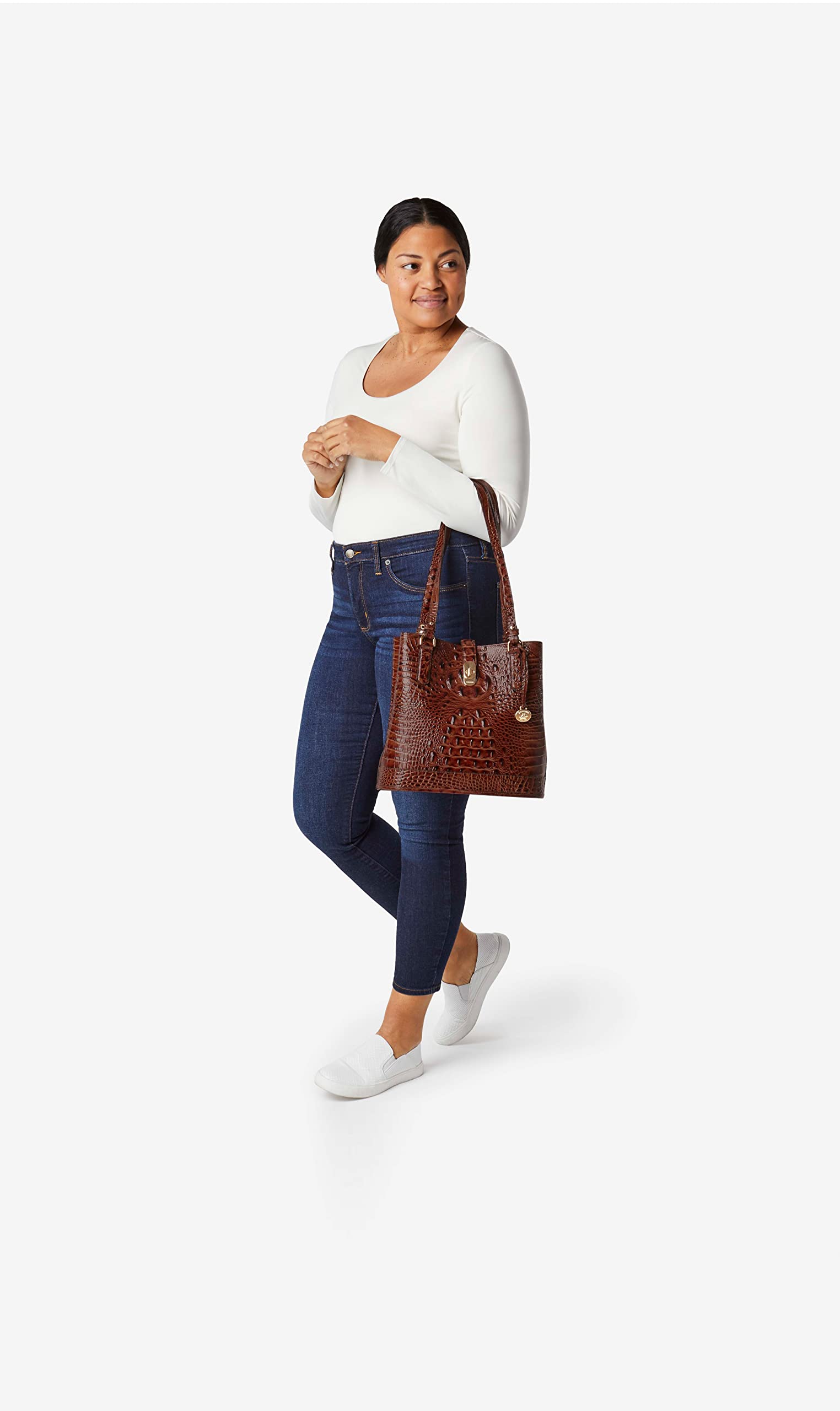 BRAHMIN Red Dragon Melbourne Fiora Crossbody Bag - Genuine Leather Handbag for Women | Perfect for Work, Travel & Everyday Use
