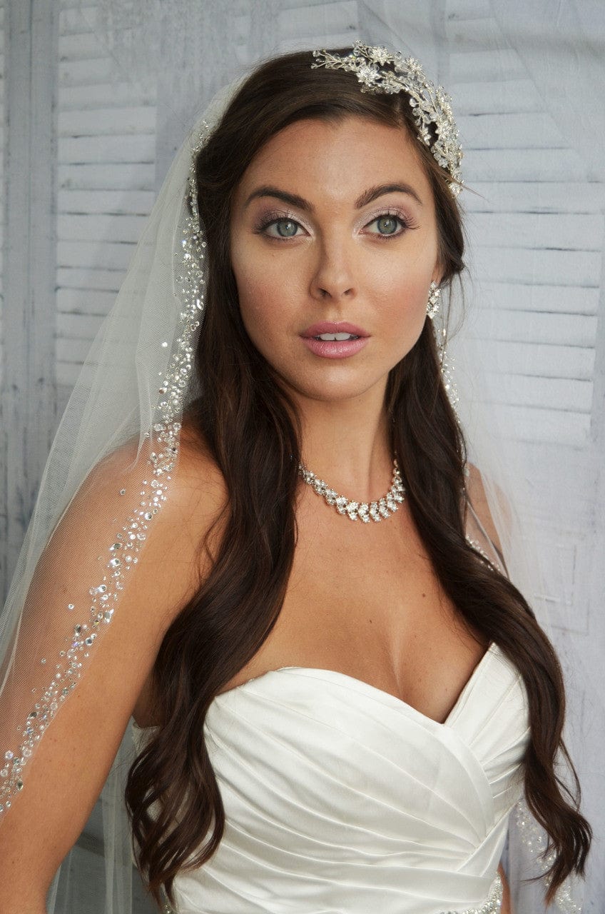 Ansonia Bridal 739 Wedding Veil with Comb - Elegant Cathedral Length Bridal Veil for Weddings, Bridal Showers & Formal Events