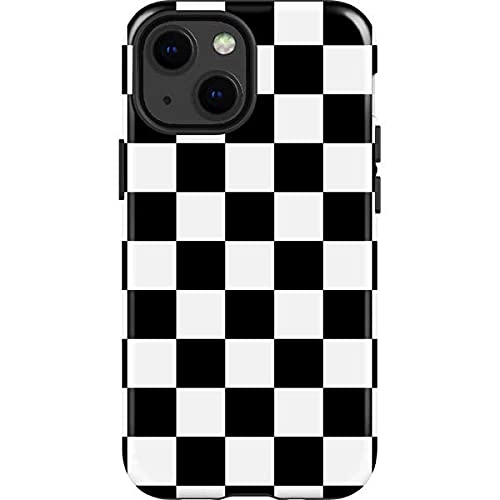 Skinit Impact-Resistant Phone Case for iPhone 13 Mini - Official Licensed Black & White Checkerboard Design | Durable Protection for Everyday Use, Travel & Outdoor Activities