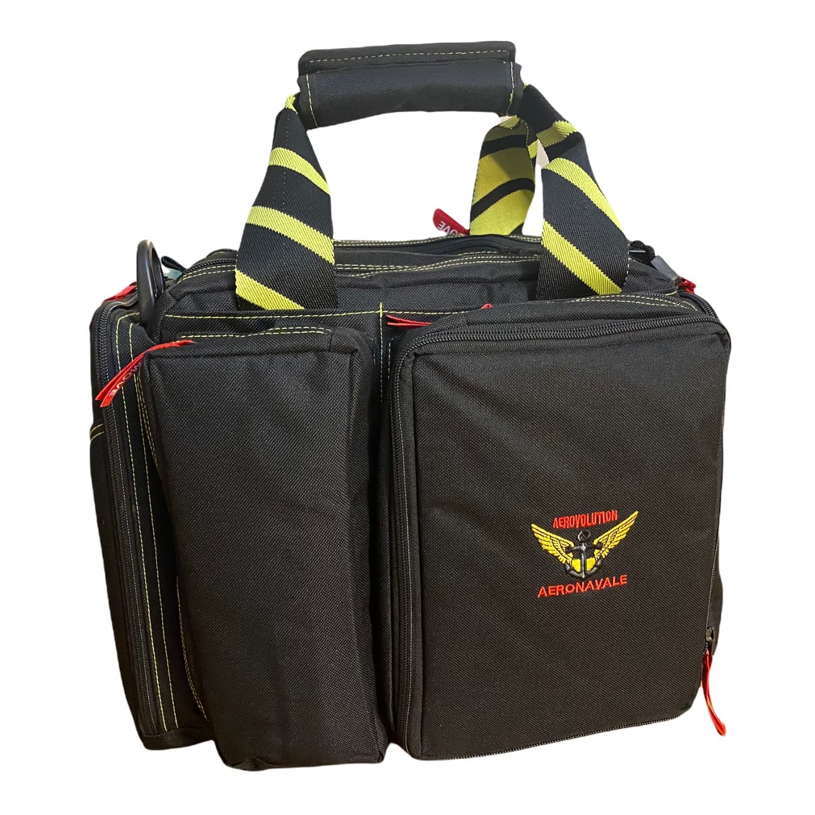 **Top Gun Style Aeronavale Pilot Bag - Padded Flight Bag with Multiple Pockets, Integrated Sunglasses Hardcase, Waterproof & Durable Aviation Bag for Pilots - Perfect for Flight Training, Travel & Airshows**