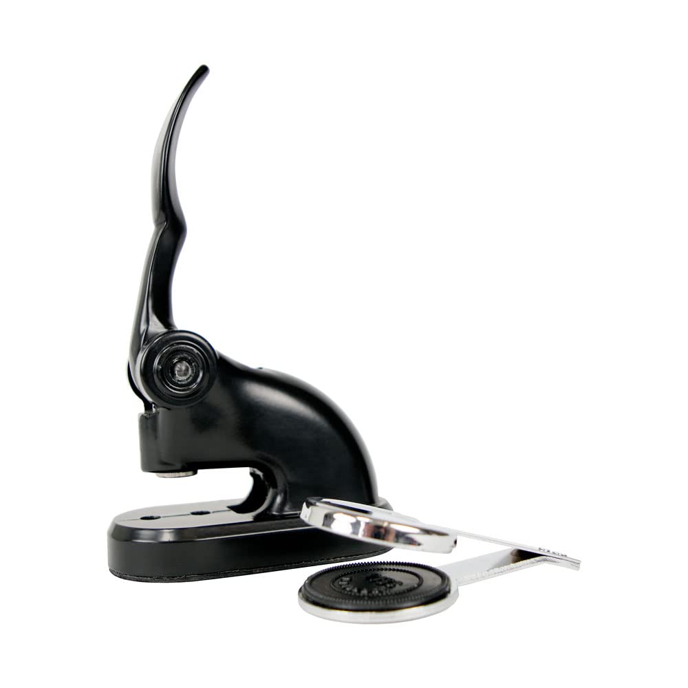 Personalized Book Embosser with Scales of Justice Design - Black Desk Seal for Lawyers, Book Lovers & Collectors - Perfect for Legal Gifts, Home Library & Office Decor