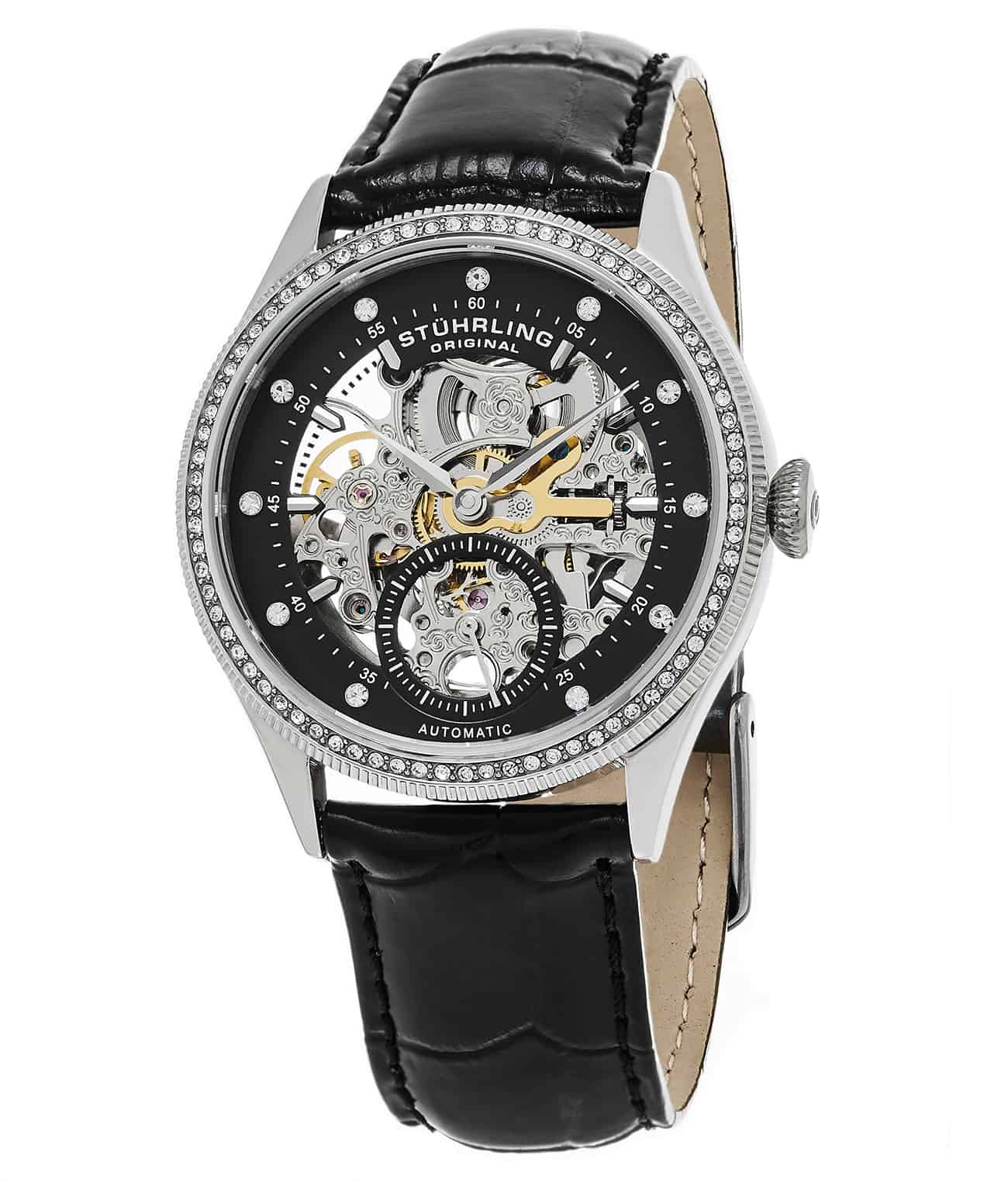 Legacy 351 Automatic 38mm Skeleton Watch for Men - Luxury Stainless Steel Mechanical Timepiece - Perfect for Business, Formal Events & Gift Giving