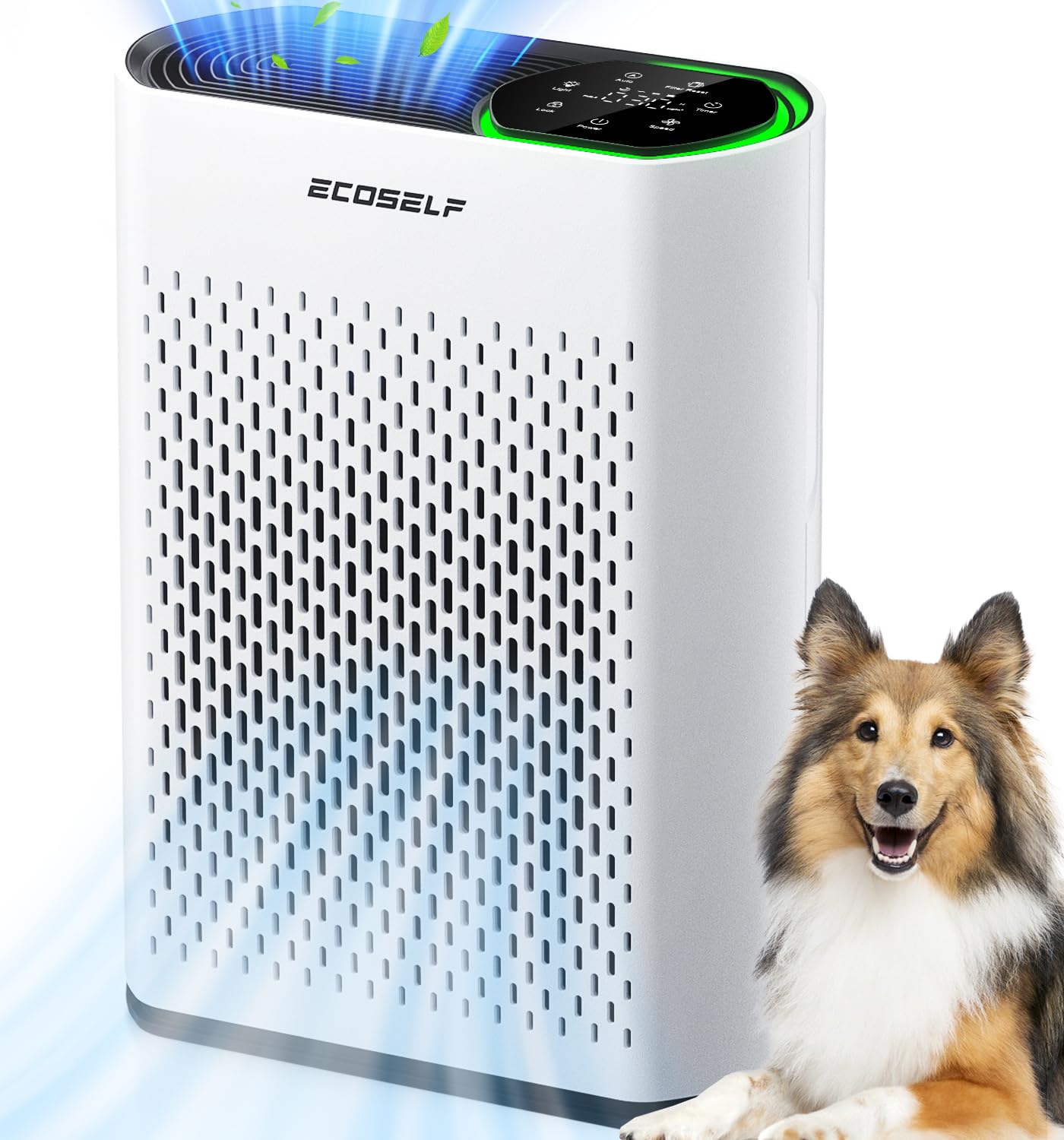 Best HEPA Air Purifier for Large Rooms up to 1400 Sq Ft - Quiet 20dB Sleep Mode, Smart Air Quality Monitor - Removes Dust, Smoke, Pollen, Pet Dander & Odors - Ideal for Bedroom, Office, Living Room & Pet Owners - White