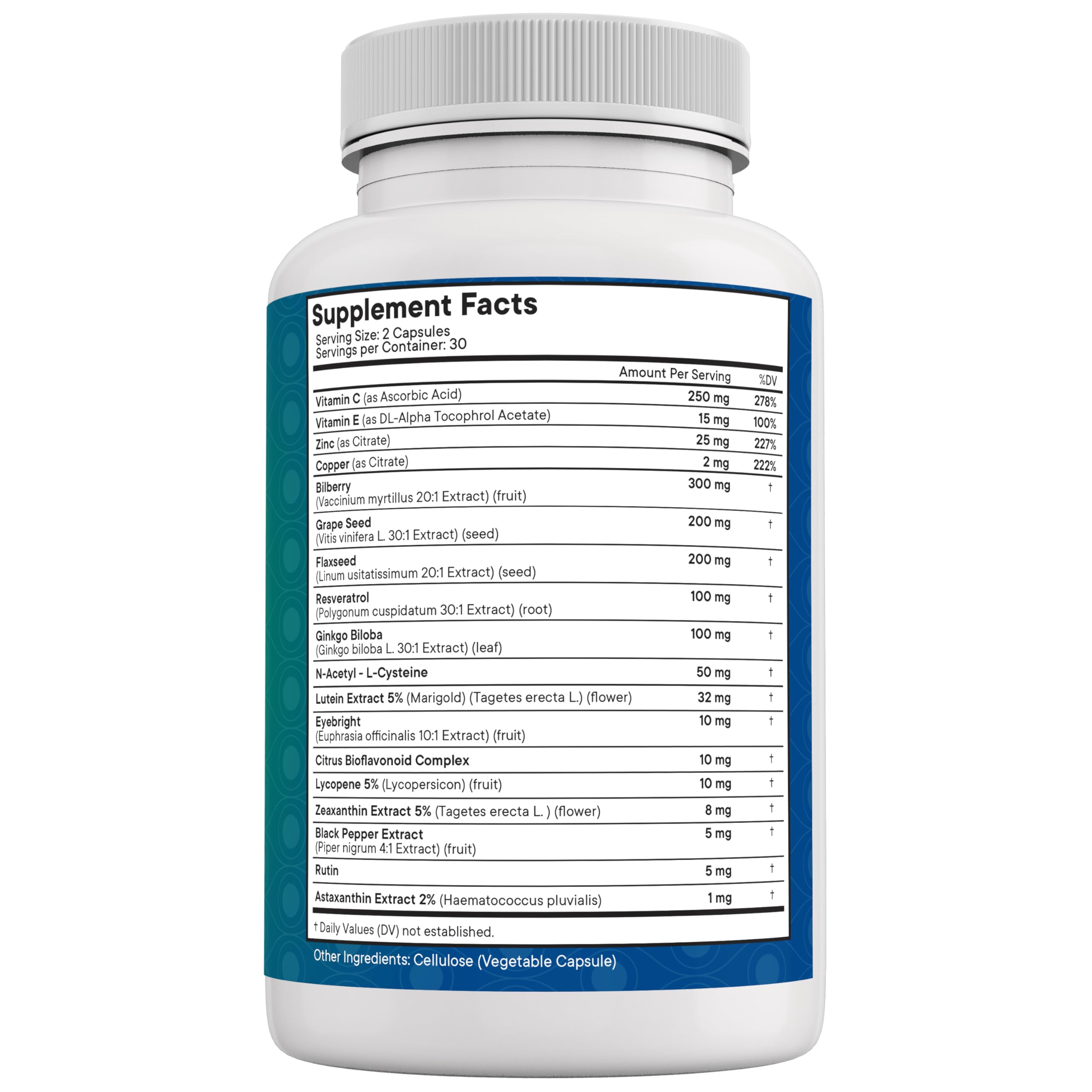 Premium Eye Health Vitamins with Bilberry, Lutein, Zeaxanthin & Antioxidants - Supports Vision & Eye Strain Relief - 60 Capsules - Perfect for Computer Users & Gamers