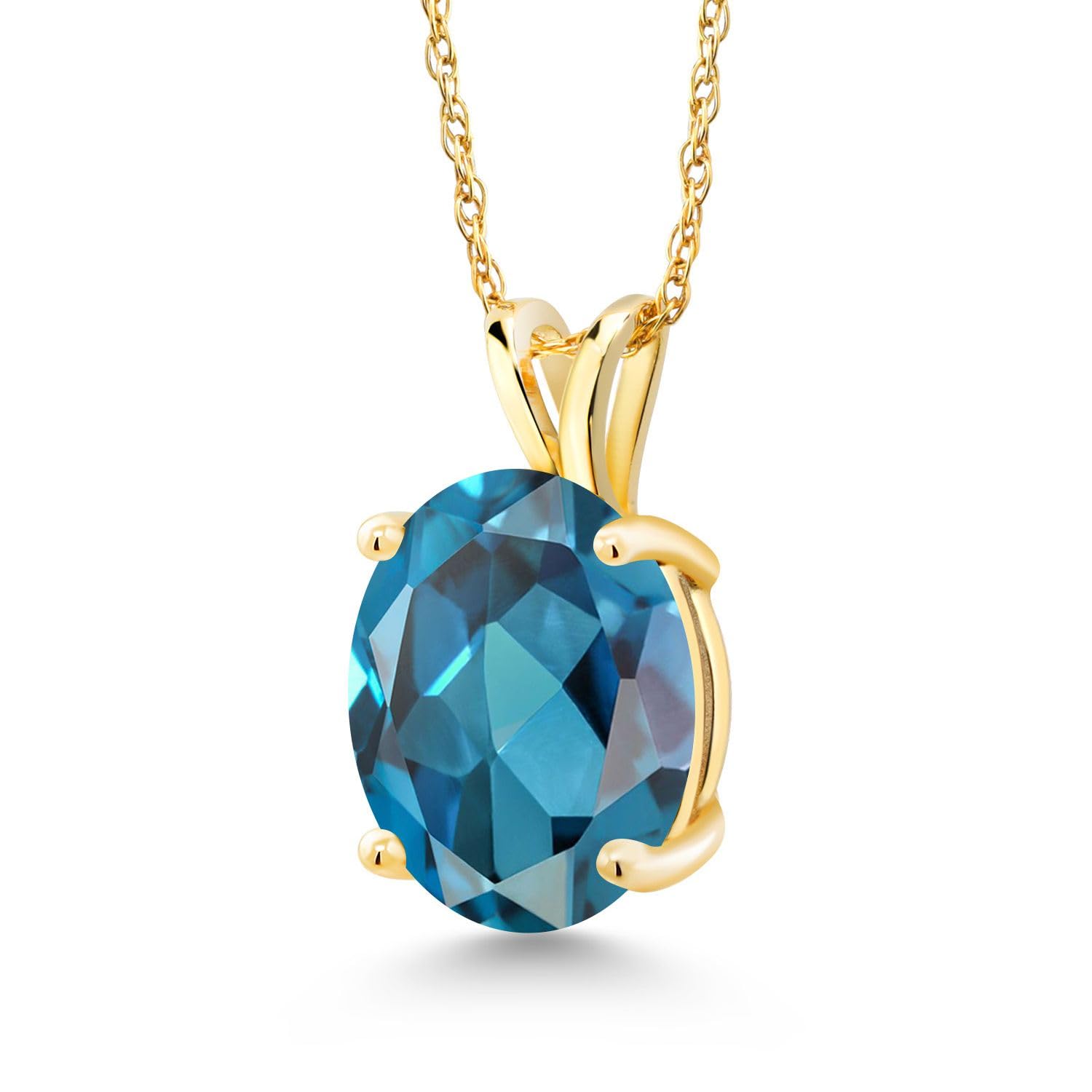 14K Yellow Gold Oval Birthstone Pendant Necklace for Women - 11x9mm Oval Gemstone with 18 Inch 14K Gold Chain | Personalized Jewelry Gift for Mom, Wife, Daughter | Perfect for Birthdays, Anniversaries & Special Occasions