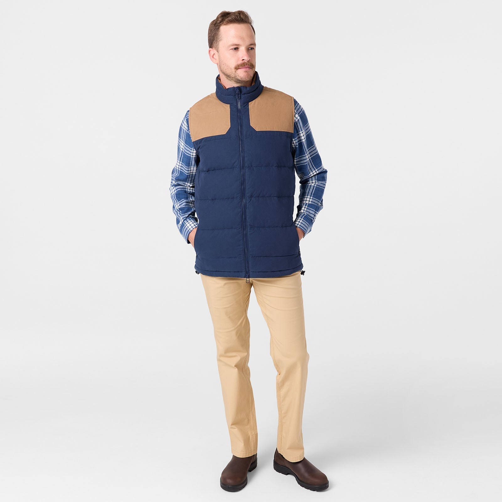 Ryker Peak Down Vest for Men - Lightweight Warm Puffer Jacket for Outdoor Hiking & Winter Travel - Water-Resistant Insulated Coat for Camping, Skiing & Cold Weather Activities
