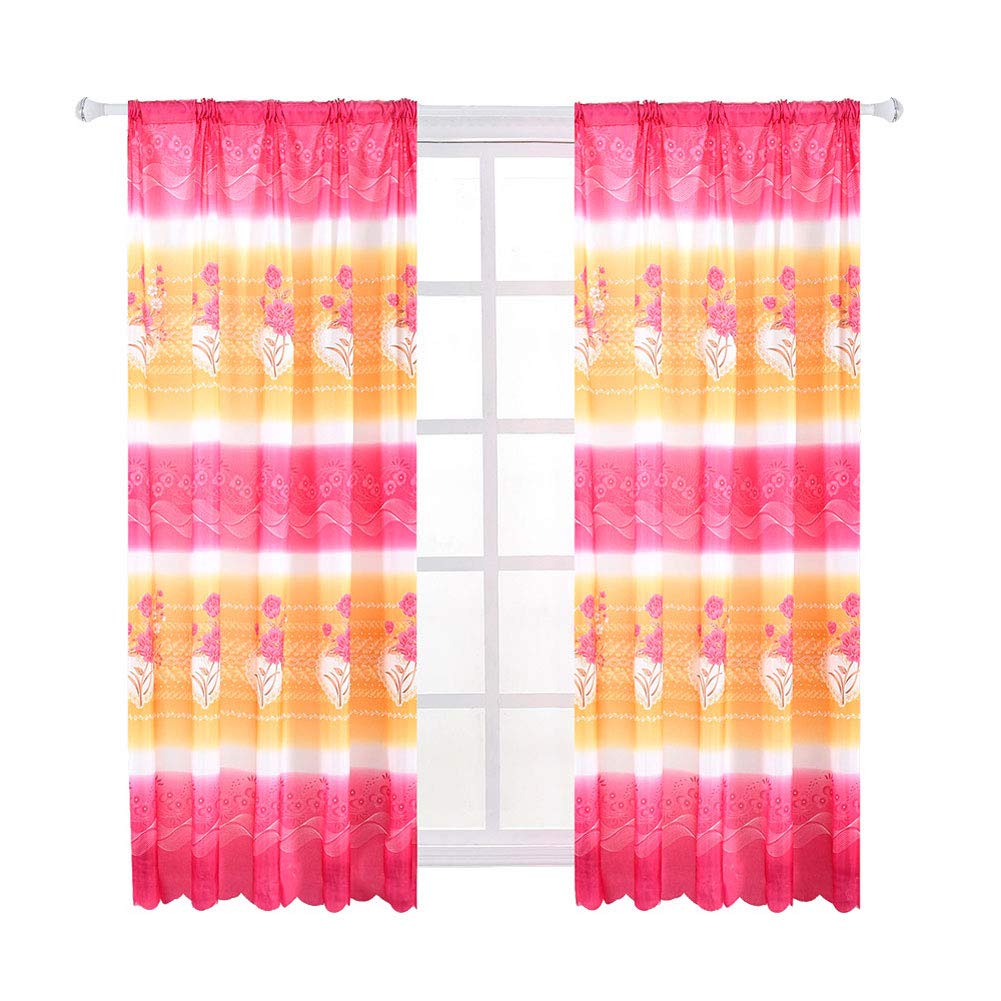 Blackout Curtains for Bedroom - Room Darkening Textured Grommet Window Curtains 2 Panels Set, Rose Print Red - Perfect for Light Blocking & Privacy in Living Room, Nursery & Home Theater