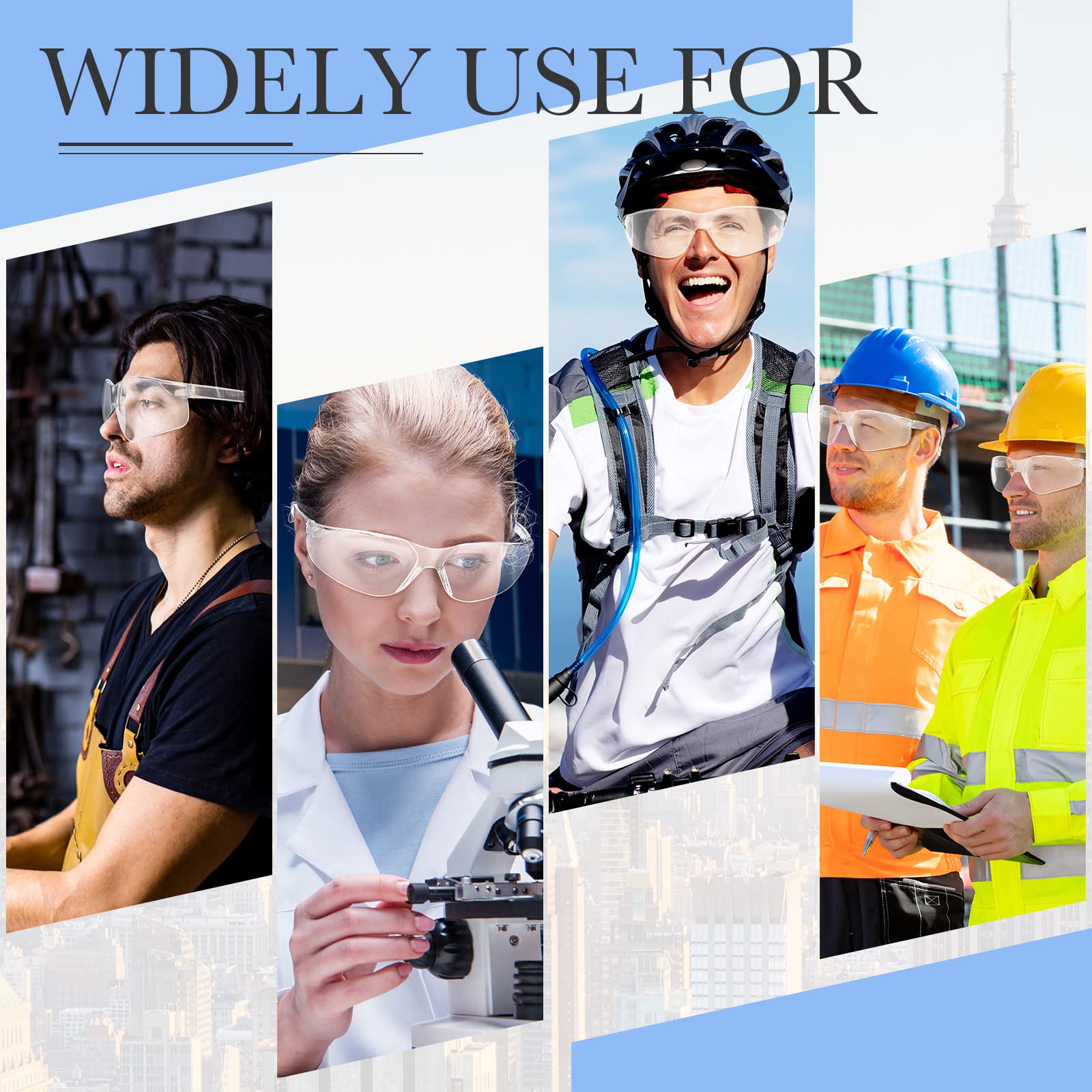 Queekay 30 Pairs Safety Glasses - ANSI Z87.1 Certified Protective Eyewear for Men & Women - Clear Anti-Fog Safety Goggles for Construction, Lab Work, Gardening & DIY Projects
