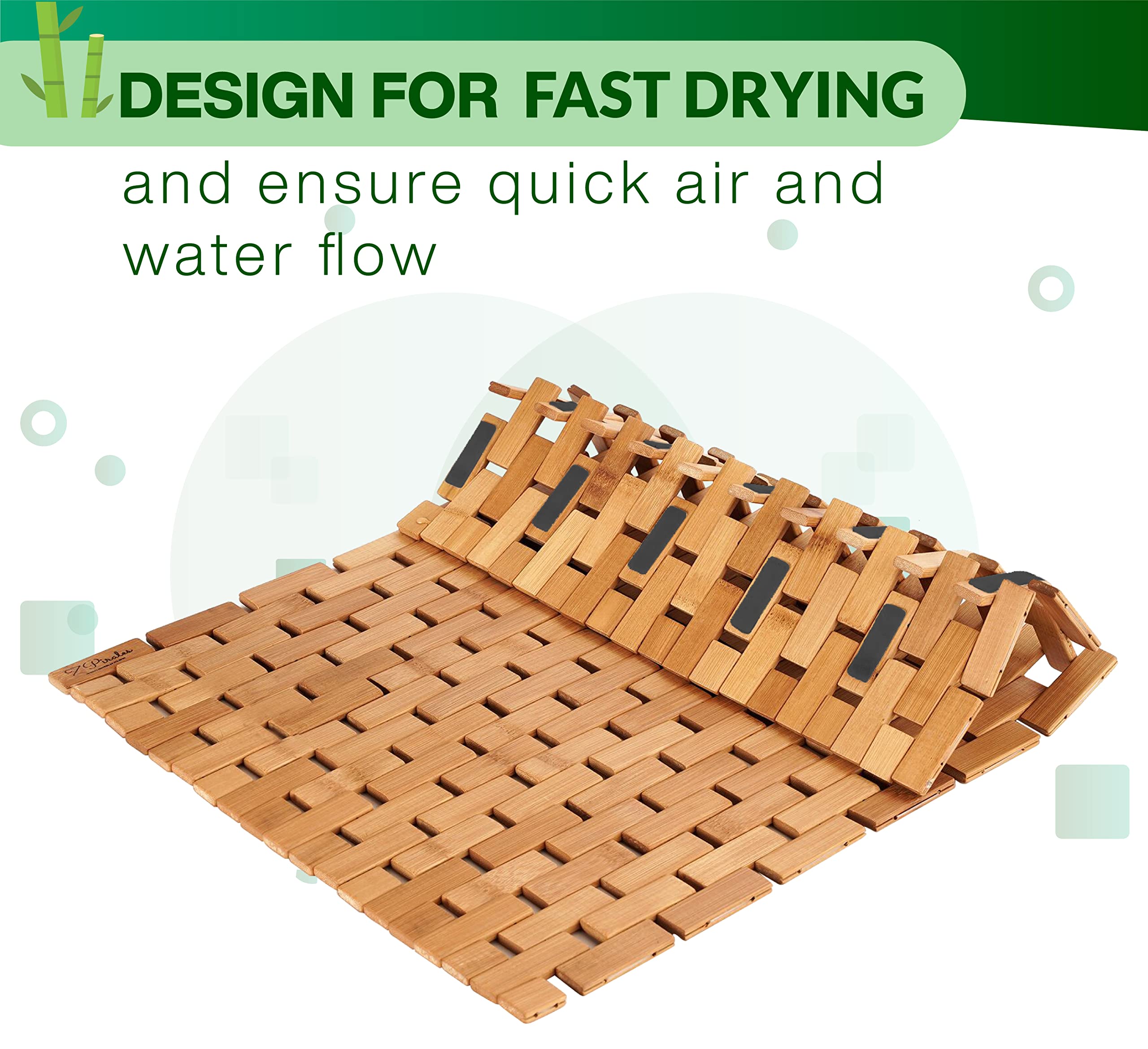 Premium Bamboo Bath Mat - Large 34
