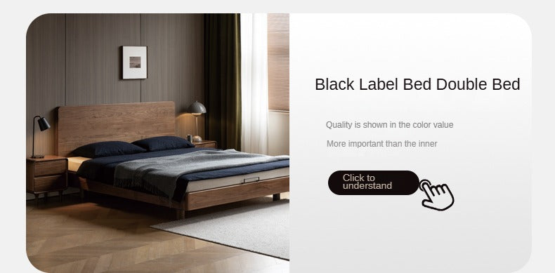 Black Walnut Solid Wood Nightstand - Minimalist Bedside Table for Bedroom, Living Room & Office | Durable & Stylish Storage Solution