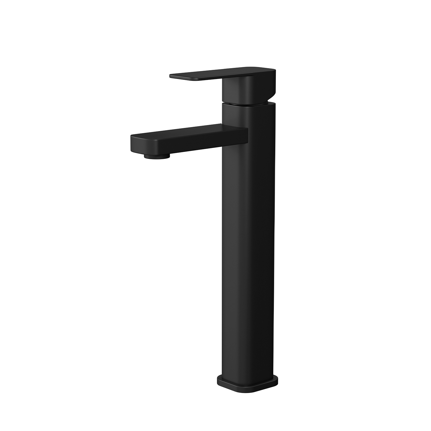 DAX 6941B Matte Black Single Handle Bathroom Faucet - Modern Waterfall Spout Design for Bathroom Sink, Vanity, and Powder Room Installation