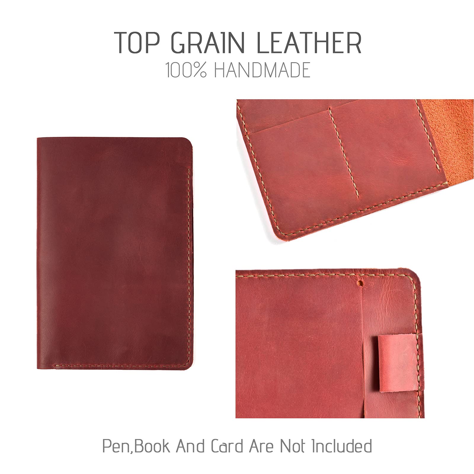 Handmade Soft Leather Notebook Cover for A5 Moleskine & Hardcover Notebooks - 8.3