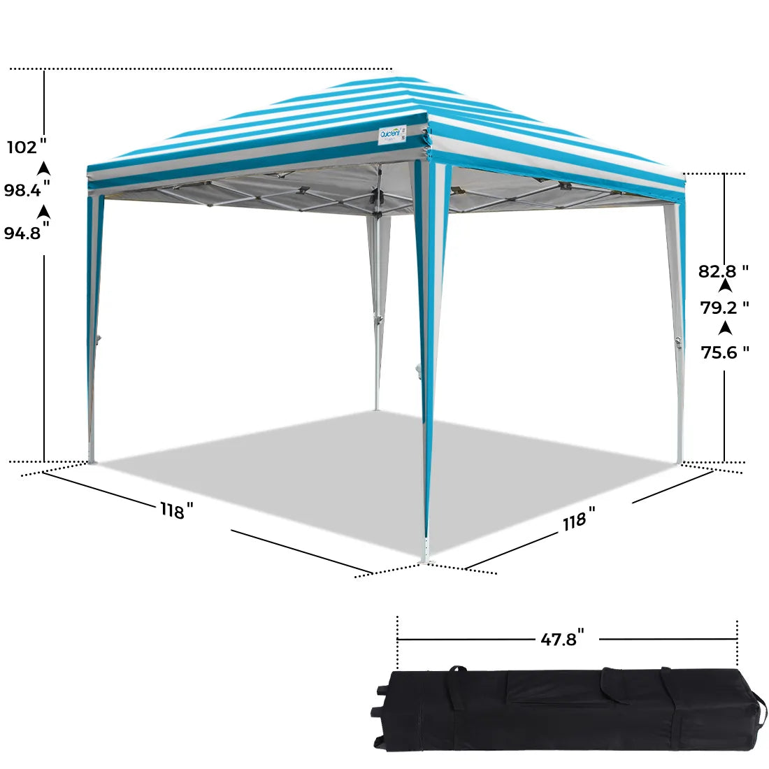 10' x 10' Instant Pop Up Canopy Tent - Easy Setup No-Side Shelter for Outdoor Events, Camping, Beach & Backyard Parties - Perfect for Picnics, Farmers Markets & Tailgating