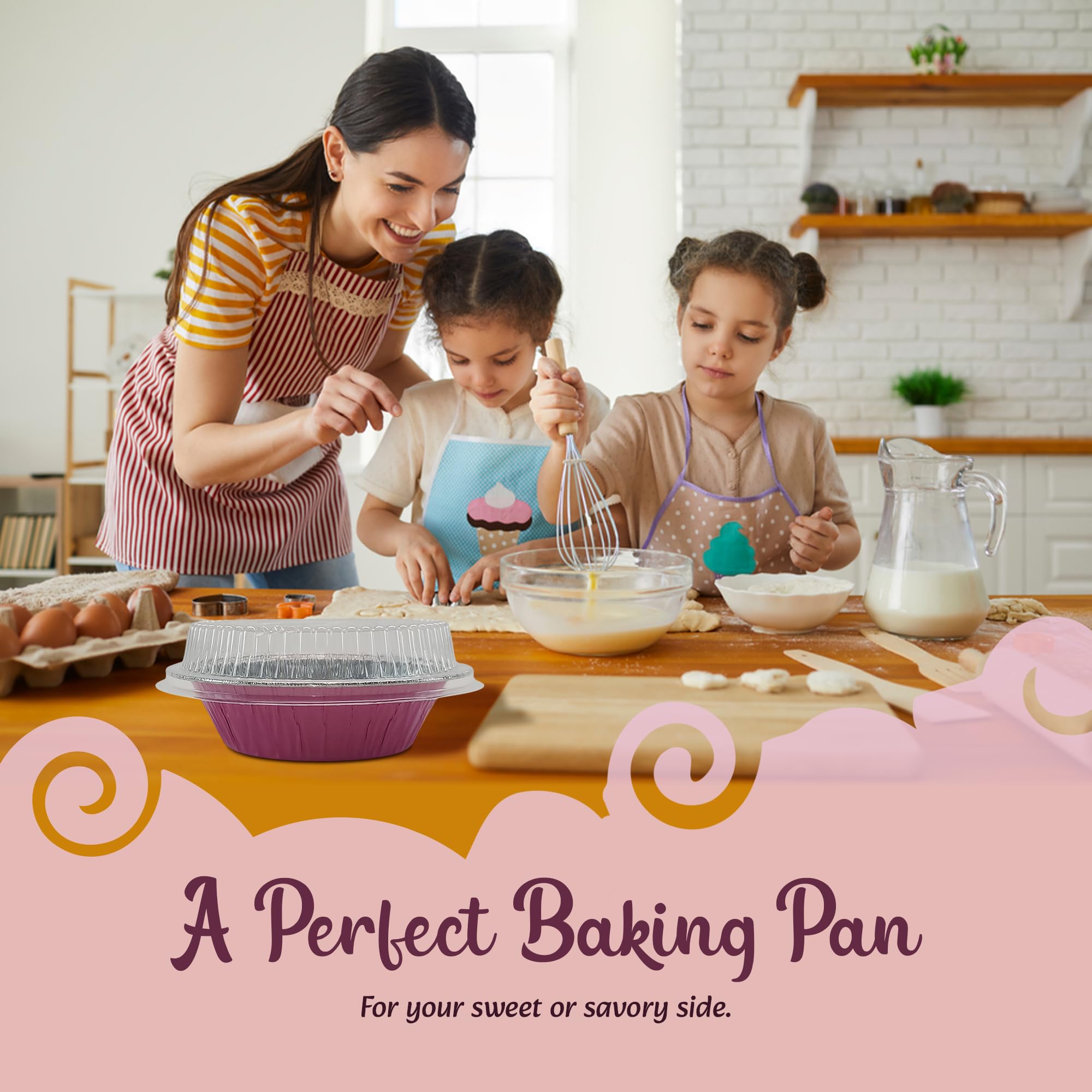 Premium 5 Inch Mini Pie Tins with Lids - Reusable Baking Pans for Pies, Tarts, Cobblers & Cakes - Professional & Home Kitchen Essential - 1000 Pack (Pink) | Perfect for Holiday Baking, Party Desserts & Small Batch Cooking
