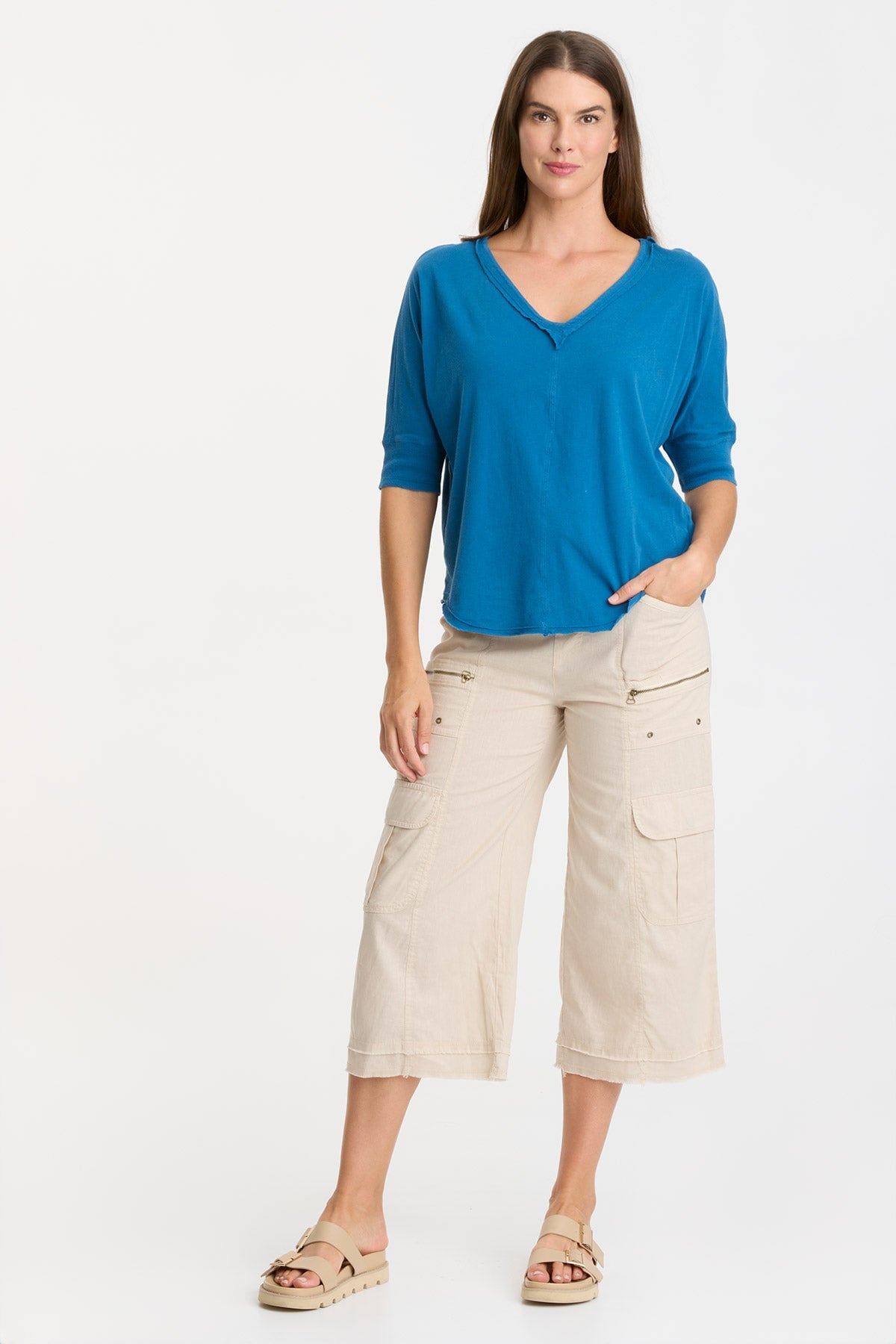 Gardiner Banded Sleeve Top 2.0 - Women's Fashion T-Shirt with Elastic Cuffs | Casual & Workout Wear | Perfect for Yoga, Gym & Everyday Outfits