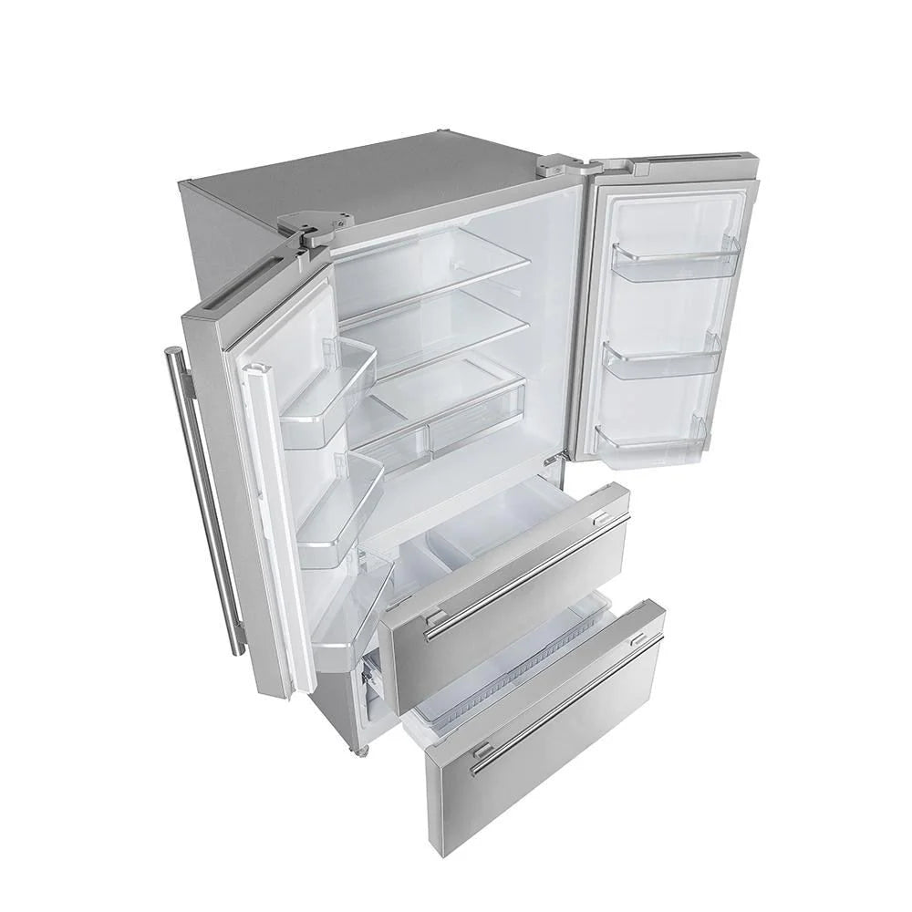 Forno Moena 36 Inch French Door Counter Depth Refrigerator - Stainless Steel FFRBI1820 36SB | Energy Efficient Kitchen Appliance for Modern Homes