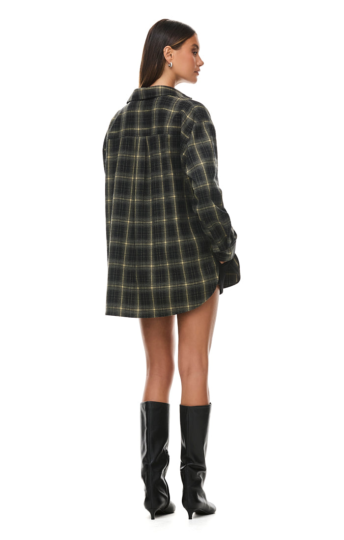 The PAX Olive Plaid Shirt for Men - Stylish Casual Button Down Shirt for Everyday Wear, Outdoor Adventures & Work