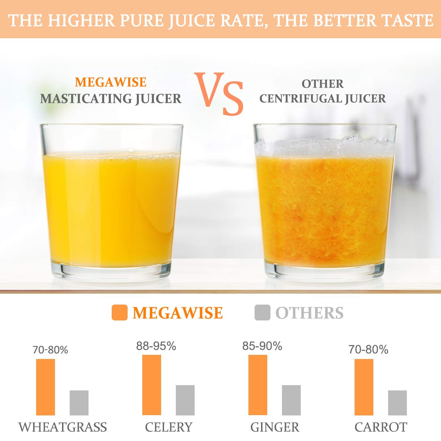 MegaWise Pro 2025 Slow Masticating Juicer - High 95% Juice Yield, 2-Speed & 9-Segment Spiral Cold Press Technology for Vegetables, Fruits, Nuts - Enhanced Nutrition & Better Taste - Perfect for Healthy Smoothies, Detox Drinks & Homemade Baby Food