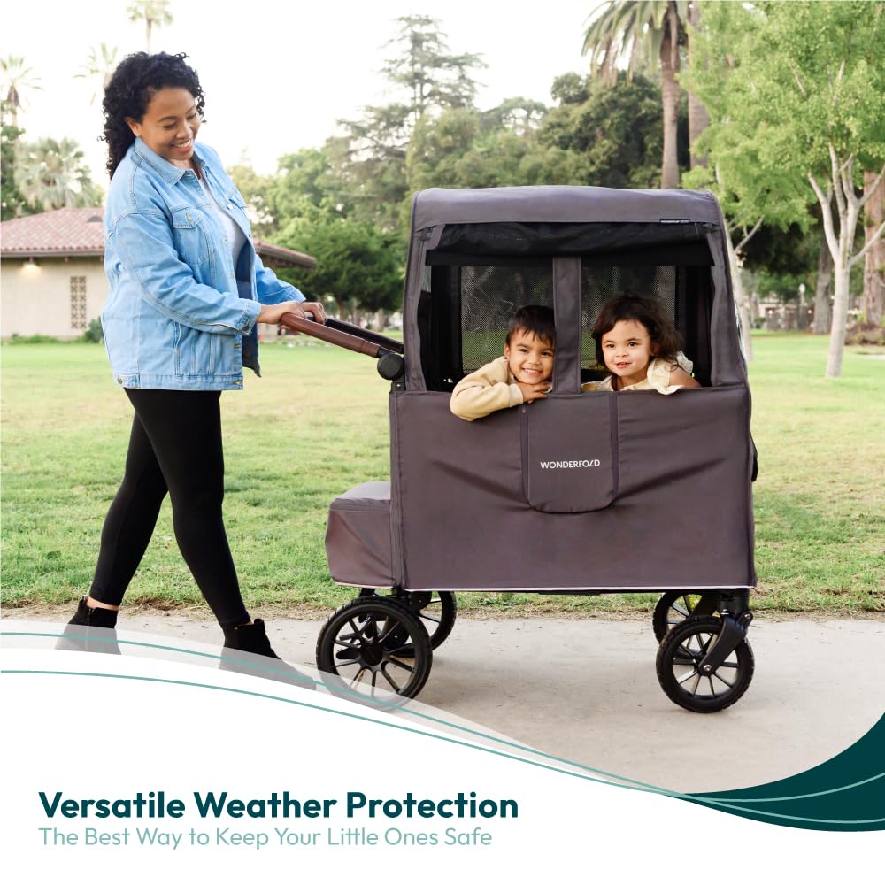 WONDERFOLD W4 Elite/Luxe Collapsible Wagon Stroller Weather Cover - Waterproof Rain Protection with Easy Installation | Perfect for Outdoor Adventures, Beach Trips & Family Outings