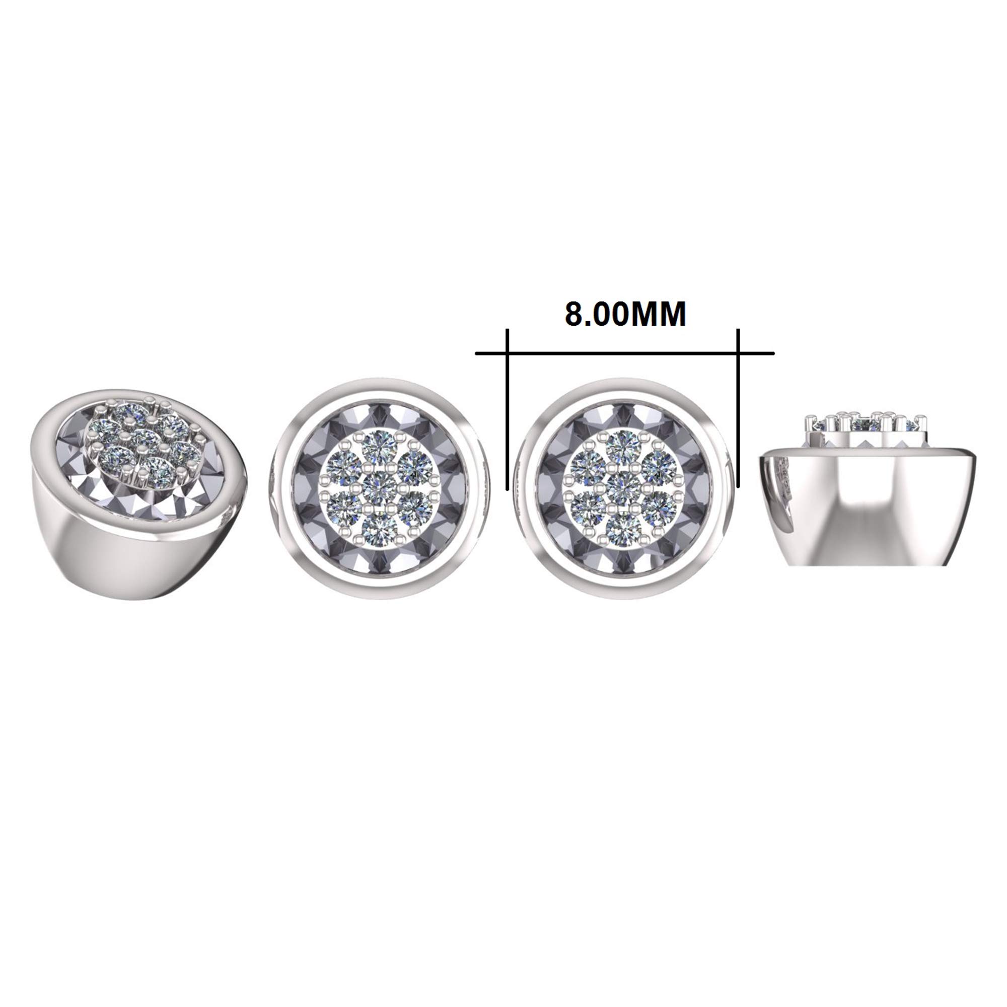 0.14ct.t.w. Round Diamond Delicate Stud Earrings for Women in 14K White Gold with Push Back - Elegant Everyday Jewelry, Perfect for Work, Date Night & Special Occasions