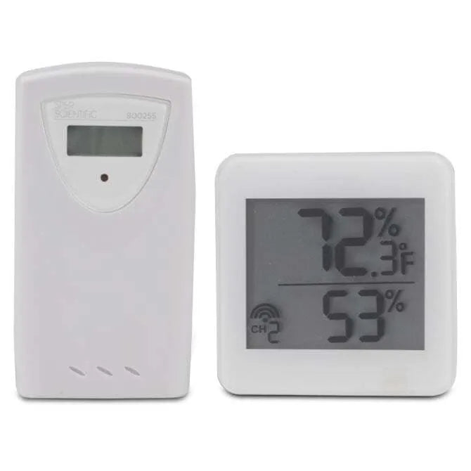 Wireless Humidity and Temperature Monitor Set - Indoor/Outdoor Hygrometer Thermometer for Home, Greenhouse, Baby Room - Real-Time Remote Monitoring via Smartphone App
