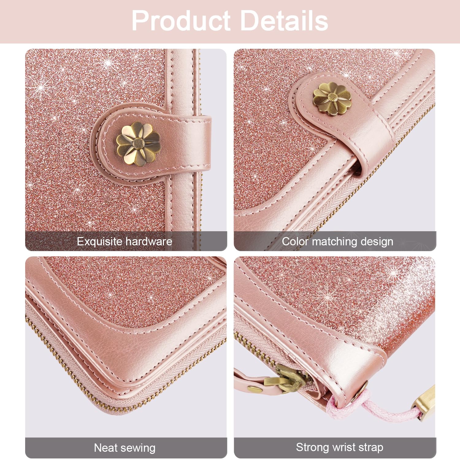 Women's RFID Blocking Leather Wallet - Multi Card Holder & Clutch Purse with Wrist Strap | Slim Organizer for Credit Cards, Cash & ID | Perfect for Travel, Shopping & Everyday Use