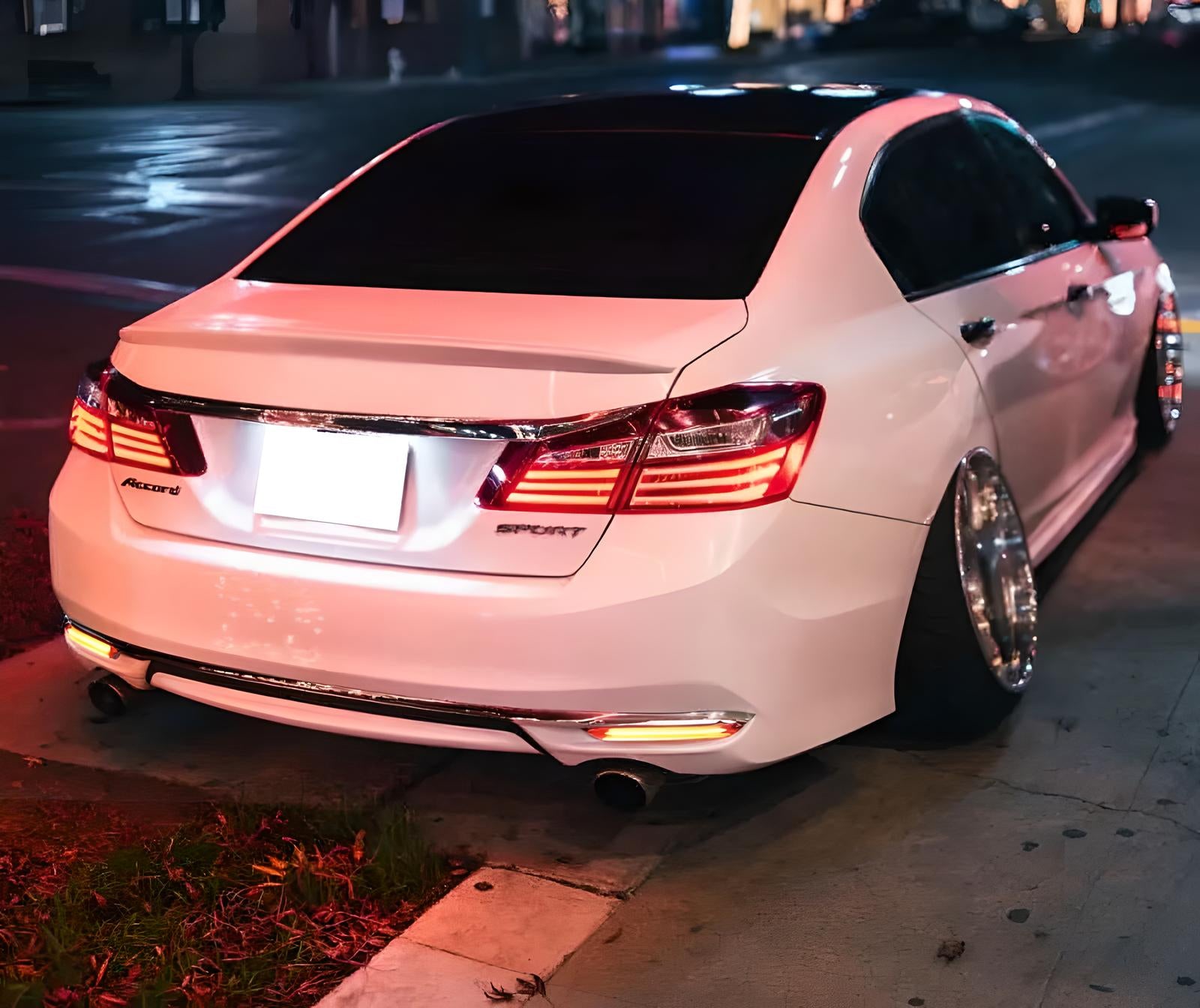 LED Tail Lights Brake Lights Sequential Turn Signals Bumper Reflectors for 2016-2017 Honda Accord 4 Door - Enhanced Safety & Style for Night Driving & Car Customization