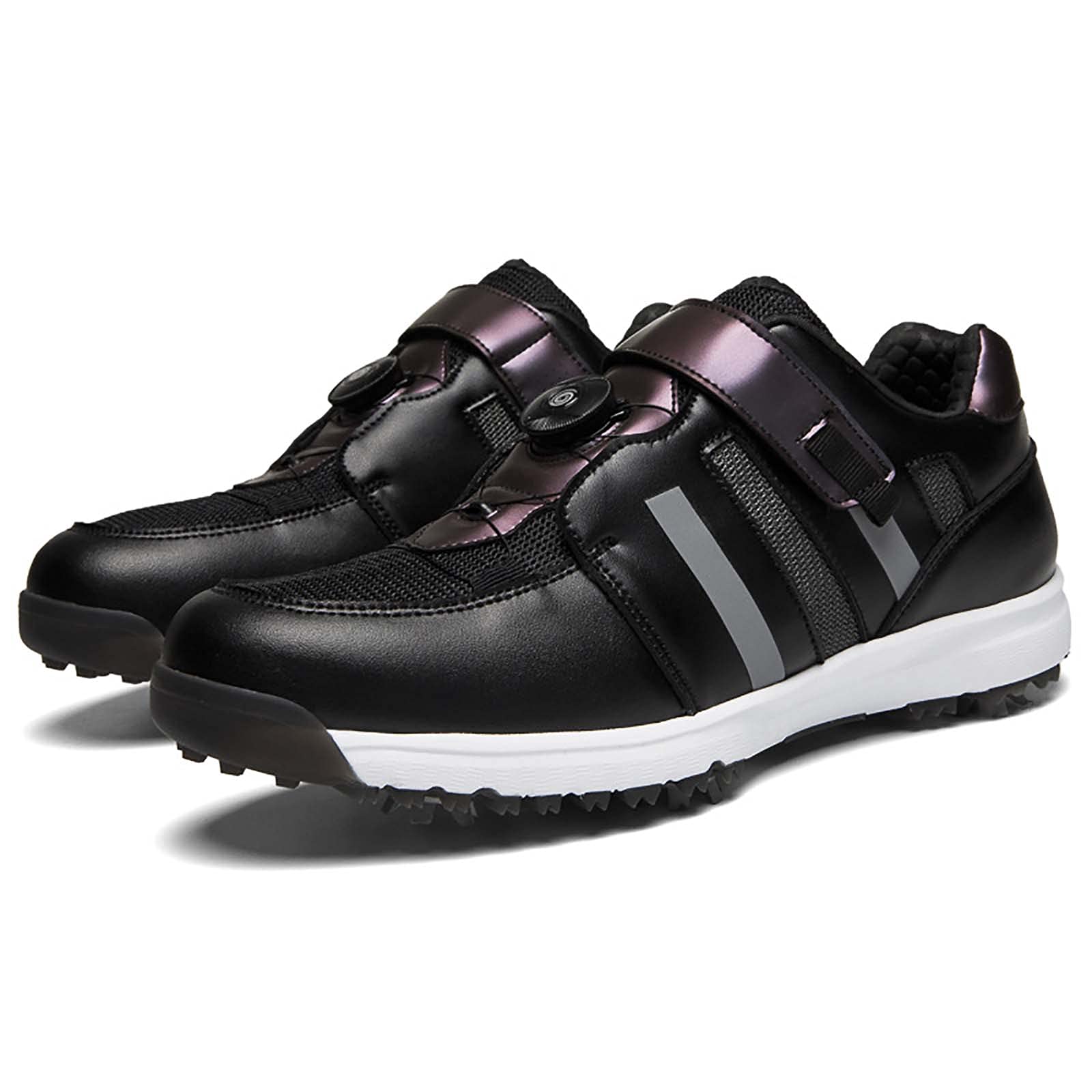 XSJK Men's Waterproof Golf Shoes - Professional Non-Slip Training Sneakers with Natural Rubber Outsole for Sports & Casual Wear (Black, Size 8 US) | Perfect for Golf Courses, Driving Ranges & Everyday Comfort