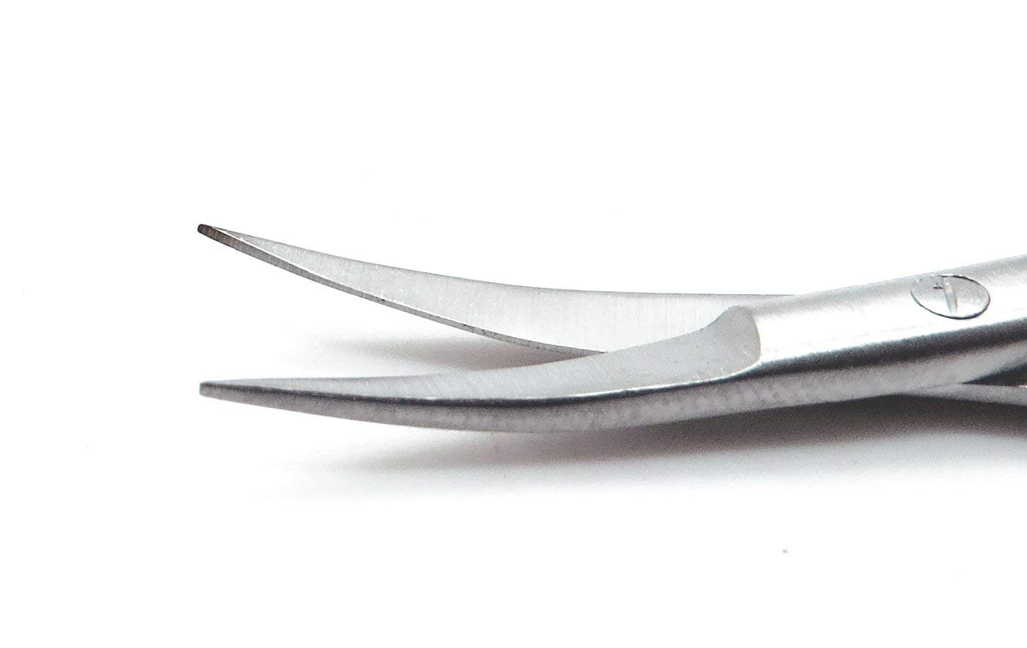 Professional SANDBROS Curved Cuticle Scissors - Stainless Steel Self-Opening Grooming Scissors for Nail Care, Manicure & Pedicure | Perfect for Scrapbooking, Decoupage & Crafting Projects
