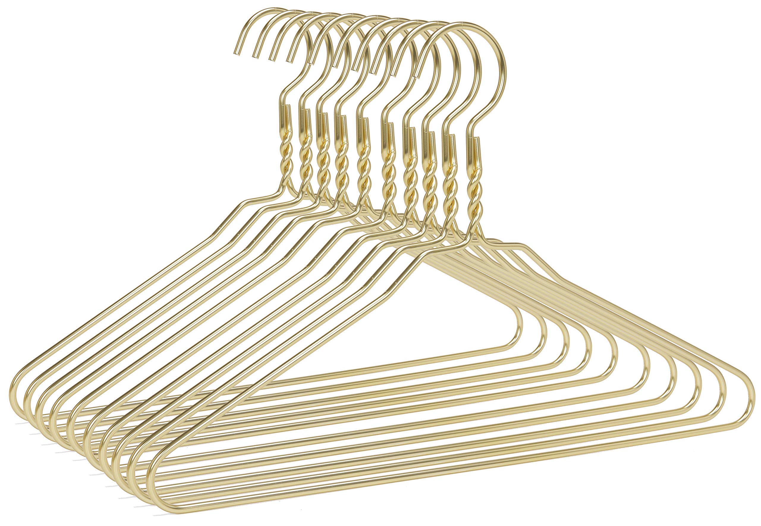 Premium 100-Pack Gold Aluminum Suit Hangers - Heavy Duty Metal Coat Hangers for Closet Organization, Luxury Garment Care & Retail Display (Gold Finish) - Perfect for Home, Hotel, Boutique & Commercial Use