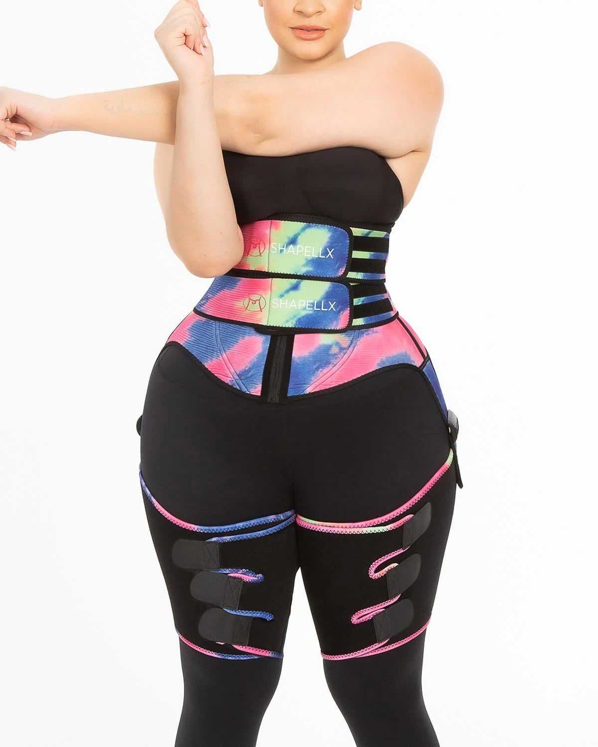 NeoSweat® 3-in-1 Tie Dye Waist Trainer, Thigh Trimmer & Butt Lifter for Women - Body Shaper for Workout, Weight Loss & Tummy Control - Perfect for Gym, Yoga & Everyday Wear