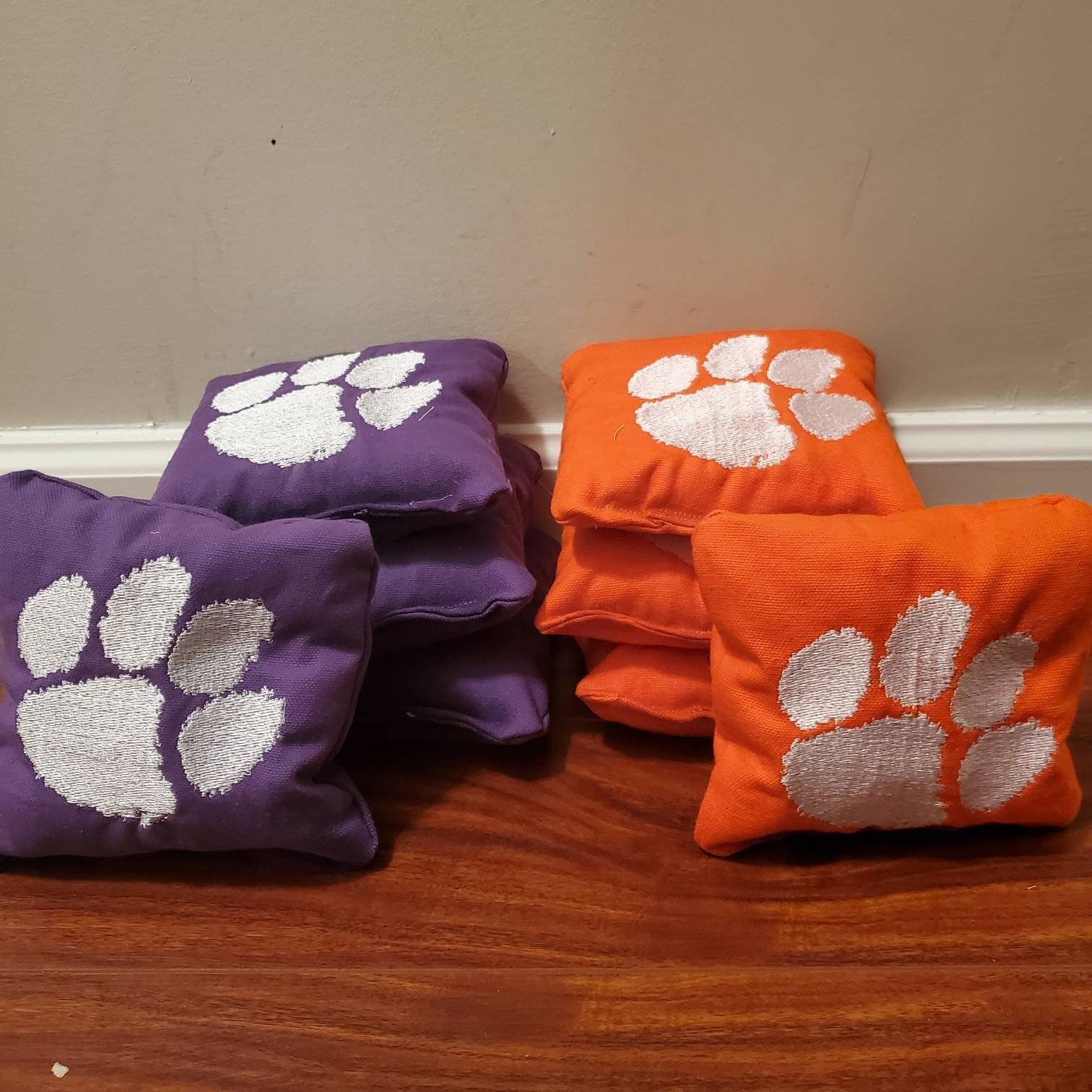 Premium Clemson Cornhole Bags Set of 8 - Official Regulation Weight & Size for Competitive Play - Perfect for Tailgating, Backyard Parties & Outdoor Games
