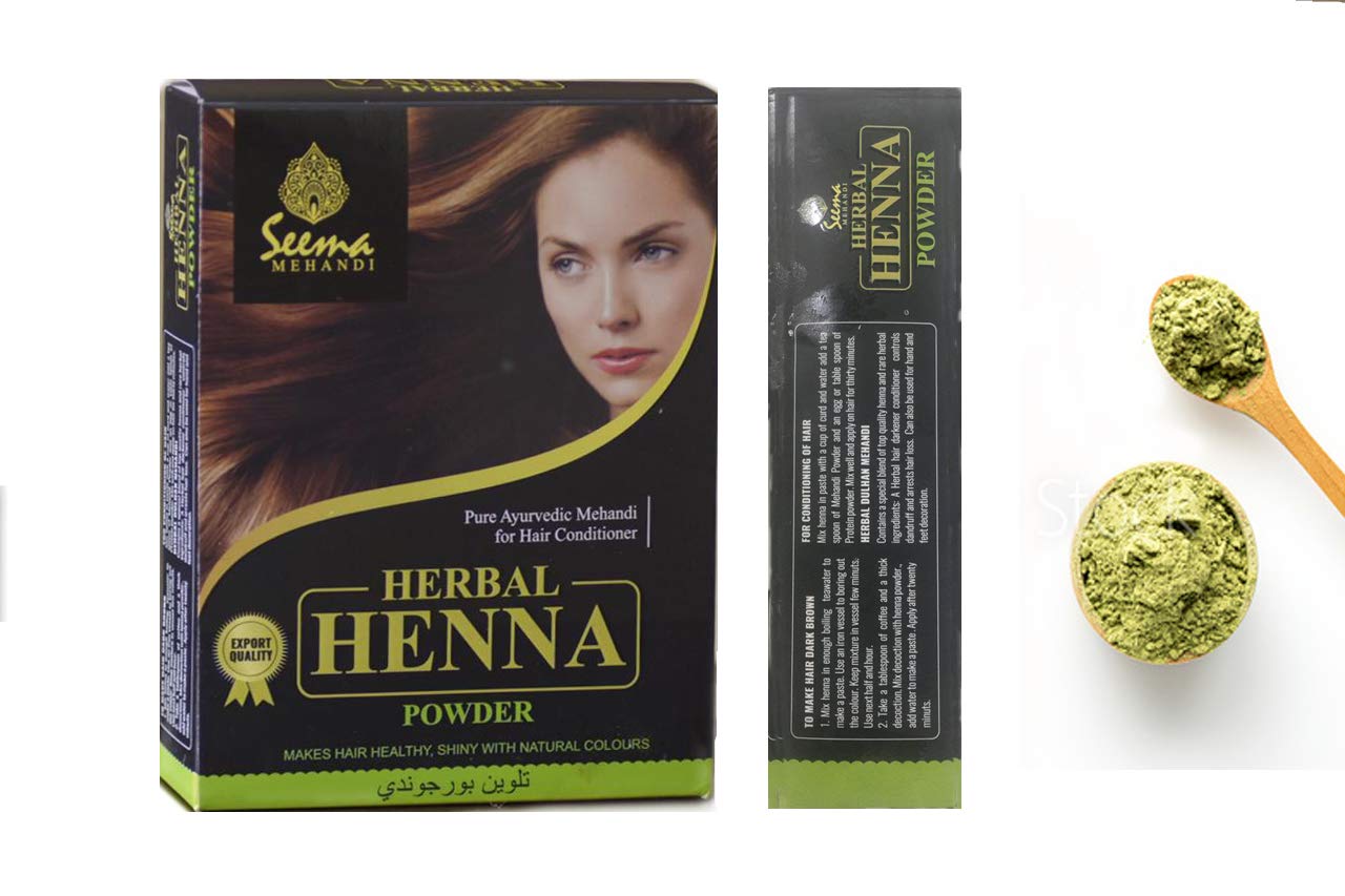 Seema Herbal Henna Powder with Burgundy Color - 900g Pack | Natural Hair Dye for DIY Hair Coloring, Tattoos & Mehndi Designs