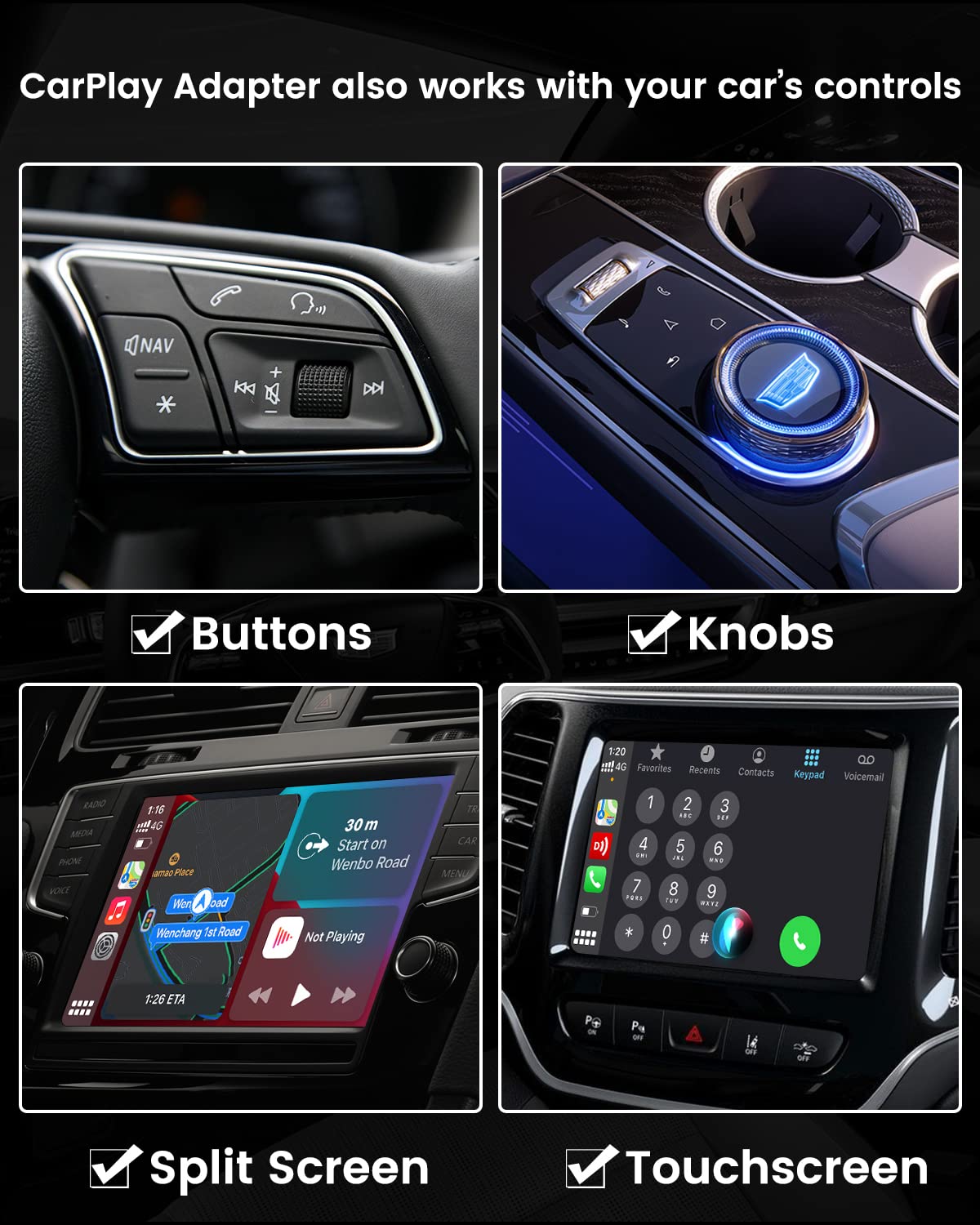 Carlinkit 3.0 Wireless CarPlay Adapter 2025 - Convert Wired CarPlay to Wireless for iPhone iOS 10+ (2015+ Car Models) | Seamless Music, Navigation & Calls While Driving