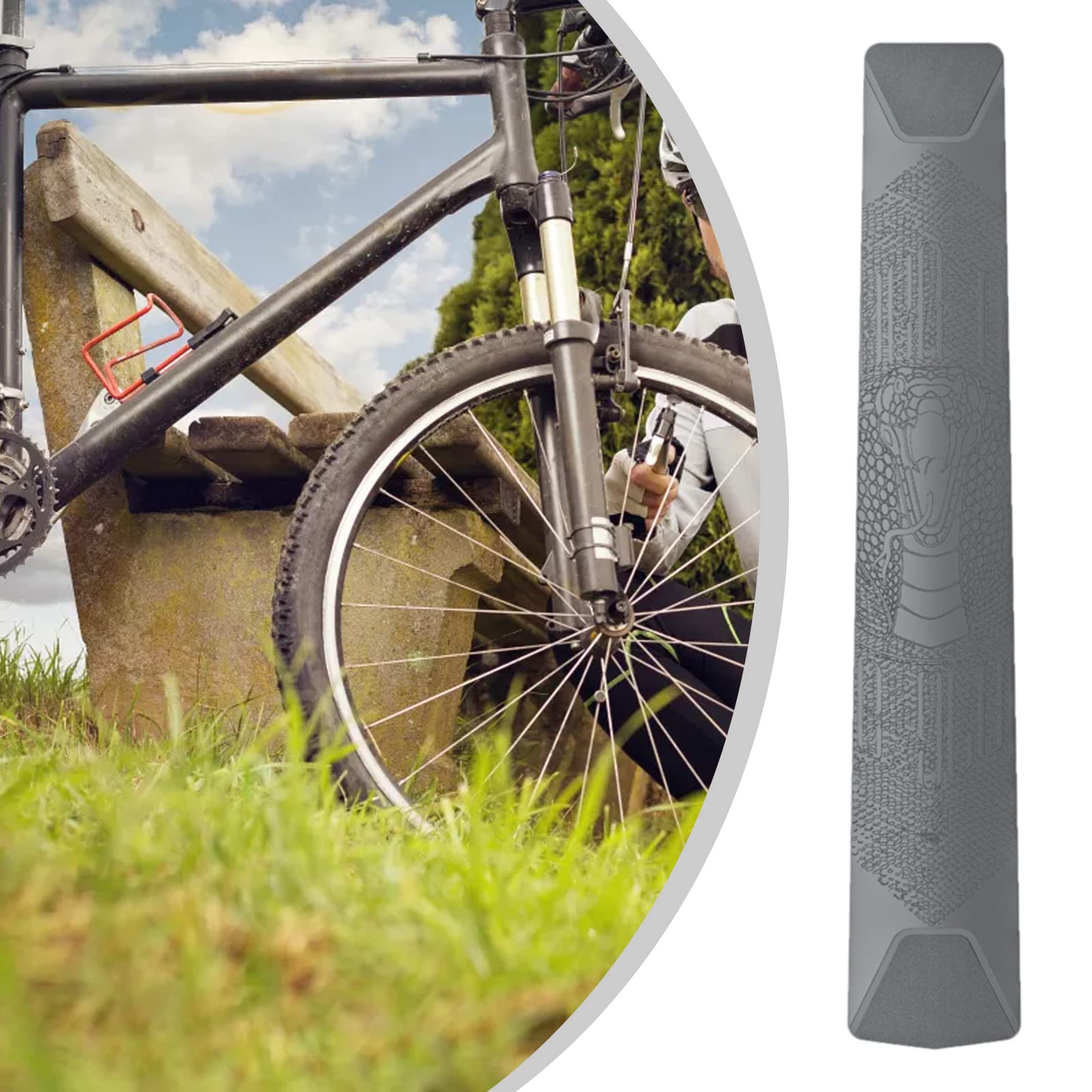 Mountain Bike Downtube Frame Protector - Durable Scratch Guard for Road & MTB Bikes, Grey - Perfect for Trail Riding & Urban Commuting