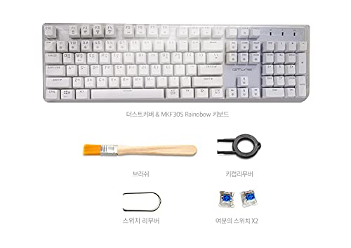 Hansung GTune MKF30S Mechanical Gaming Keyboard - Rainbow Backlit, Black (Korean/English Layout), Red Switches - Perfect for Gaming, Typing & Office Work