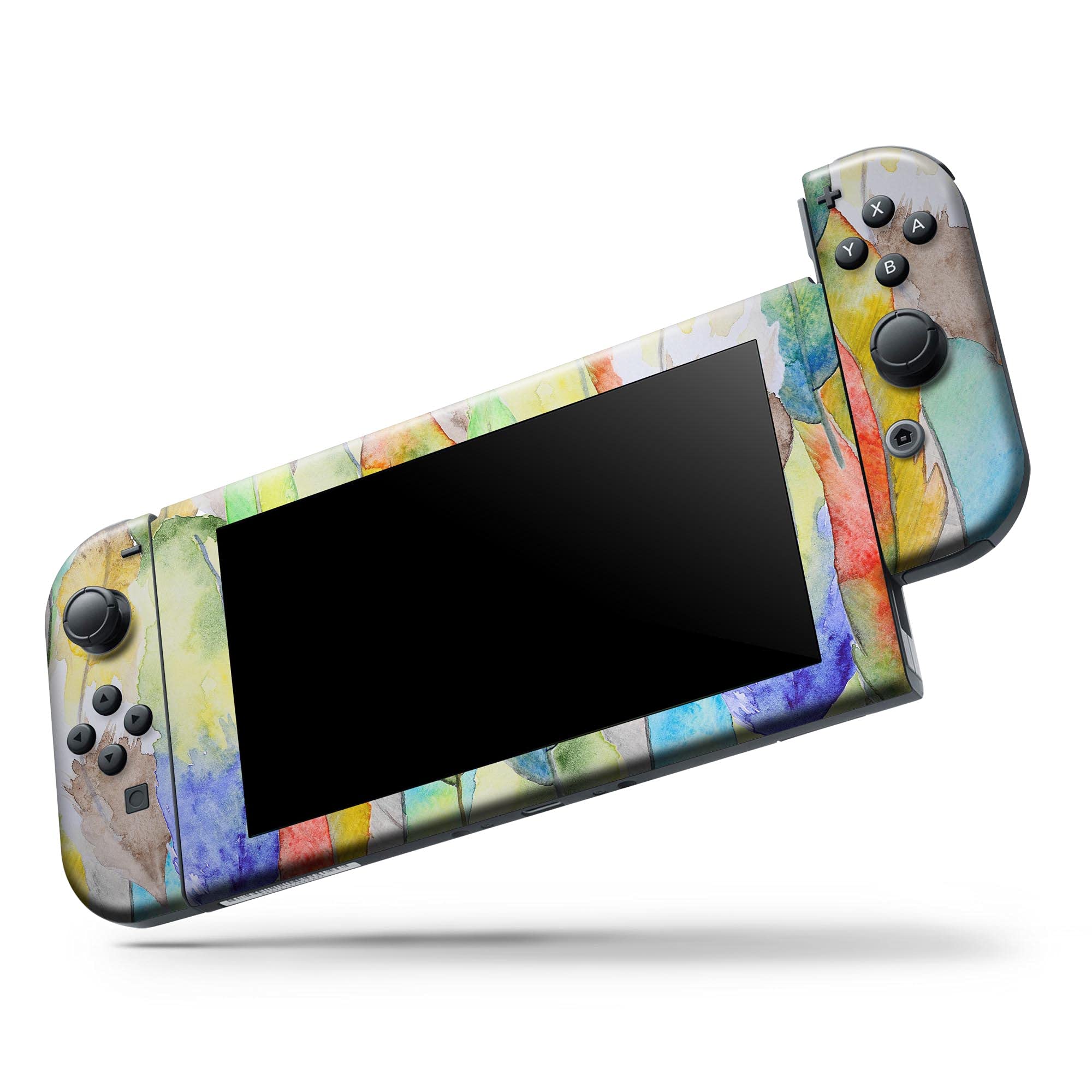 Nintendo Switch Joy-Con Skin Decal - Scratch-Resistant Removable Vinyl Wrap Cover with Vivid Watercolor Feather Design - Protective Gaming Accessory for Switch Joy-Con Controllers - Perfect for Gaming Enthusiasts and Customization Lovers