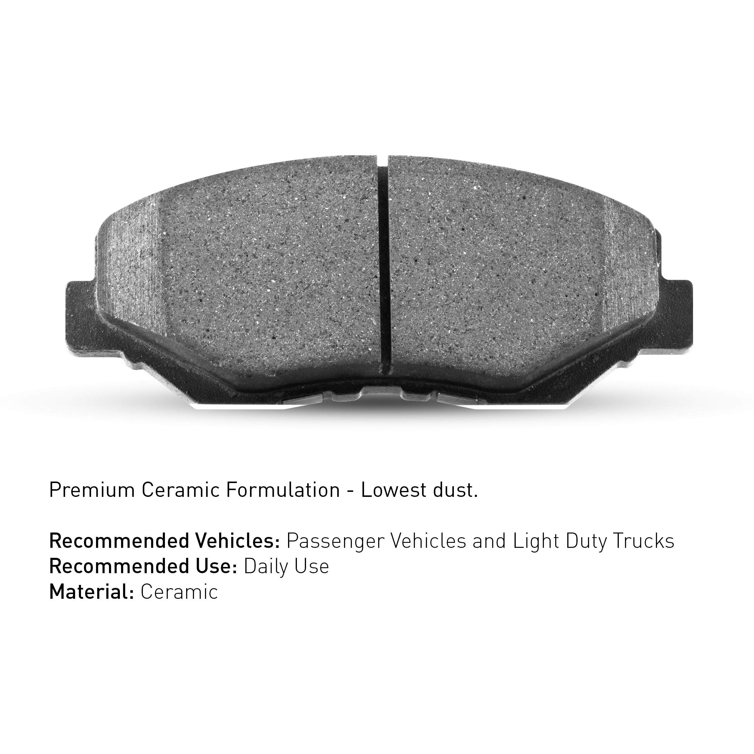 R1 Concepts Front Ceramic Series Brake Pads with Rubber Steel Shims - Compatible with 2012-2016 Chevrolet Sonic | High-Performance Braking for City Driving & Daily Commutes