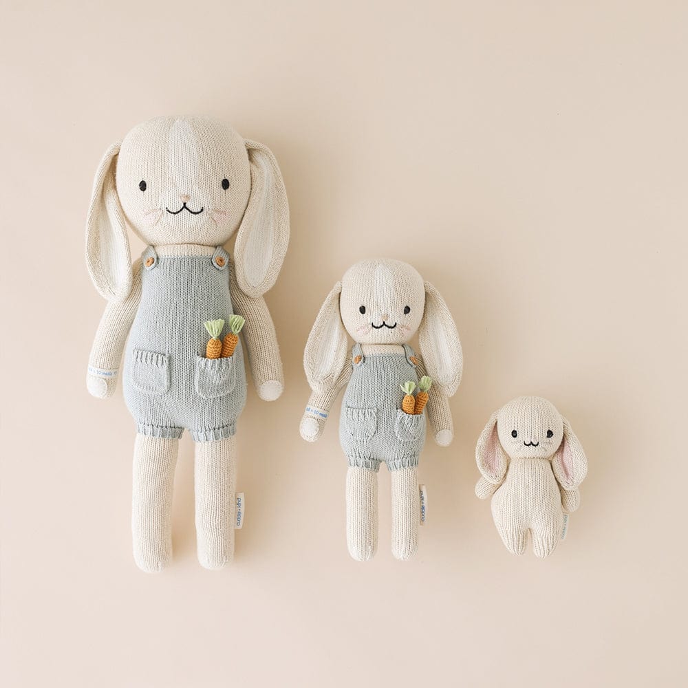 Cuddle+Kind Organic Cotton Baby Bunny Plush Toy - Soft & Huggable Stuffed Animal for Newborns, Toddlers & Kids | Perfect for Nursery Decor, Baby Shower Gifts & Cuddling