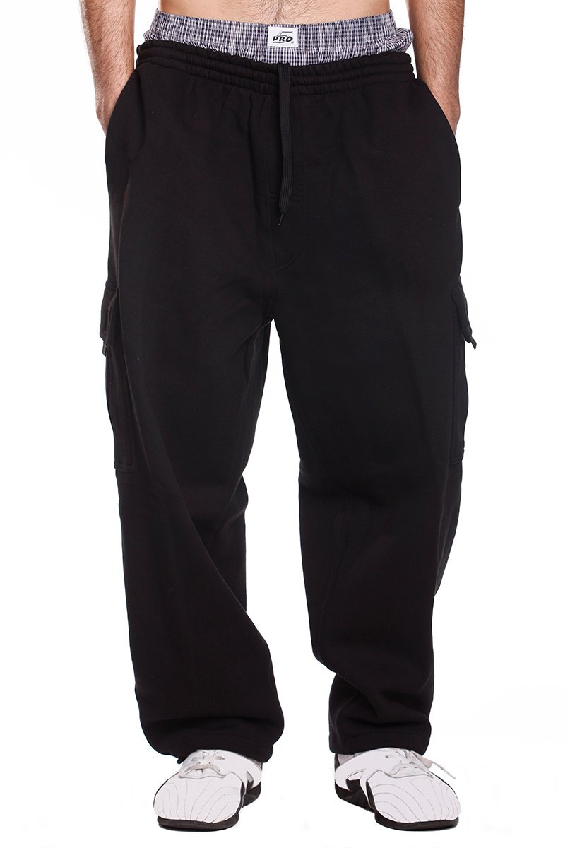 Men's Fleece Cargo Sweatpants - Comfortable Winter Jogger Pants with Pockets for Outdoor Activities, Gym & Lounge Wear