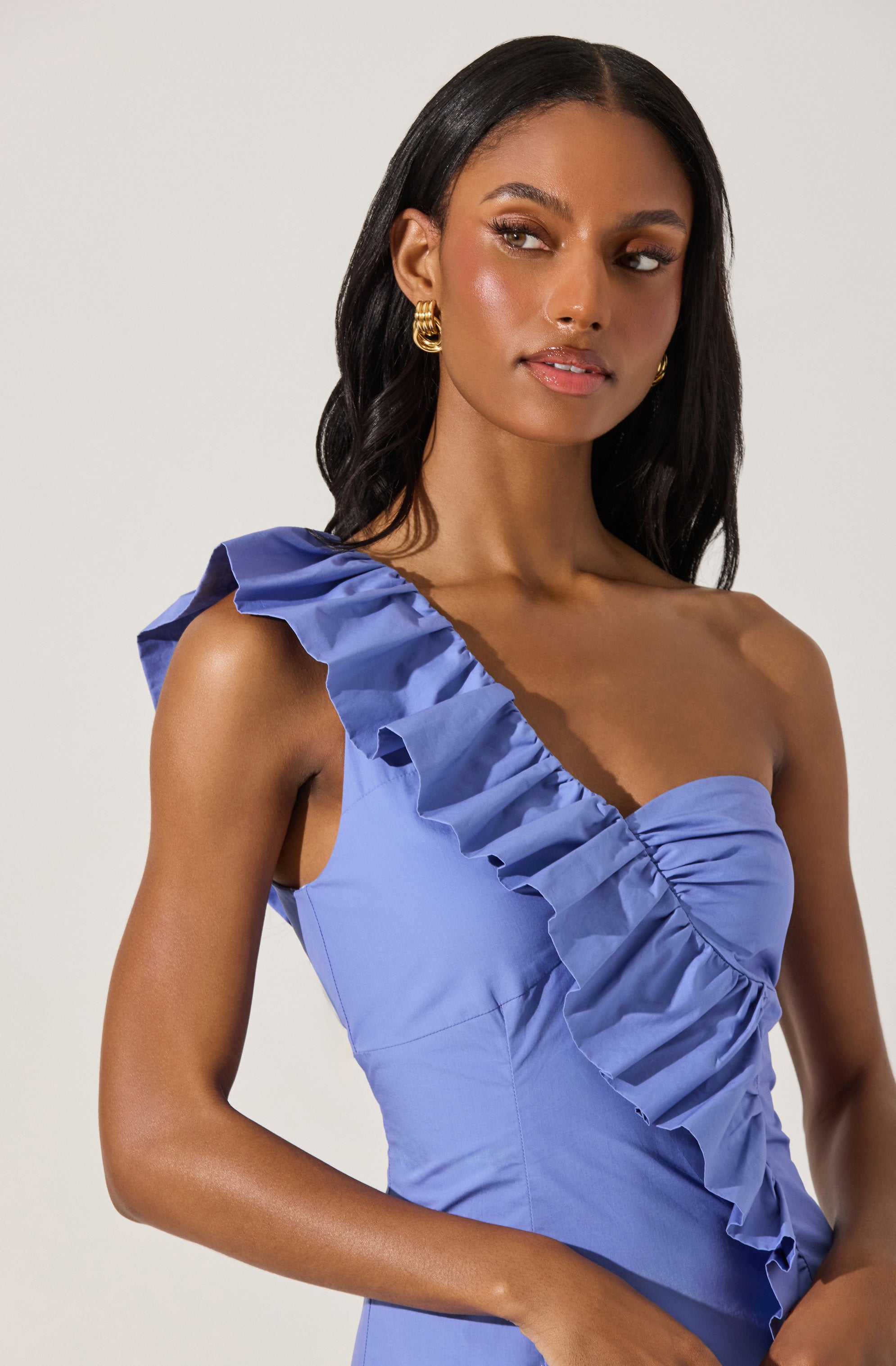 Elegant One Shoulder Ruffle Mini Dress for Women - Sexy Party & Cocktail Dress for Night Out, Date Night, Club Wear, and Special Occasions