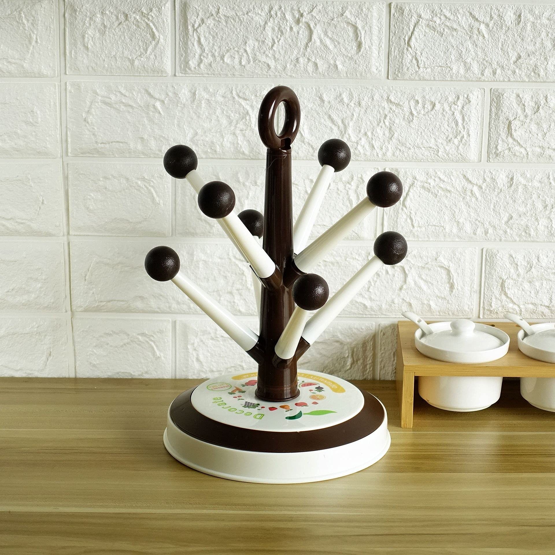 Stainless Steel Mug Tree Holder for Coffee Cups - 8 Cup Capacity - Perfect for Kitchen, Office & Dining Room Organization