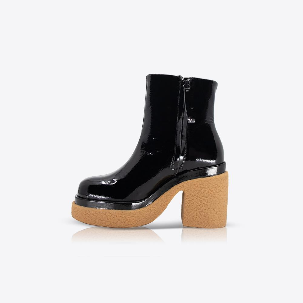 Altura Women's Ankle Boots - Patent Leather Chelsea Boots Black - Stylish & Comfortable for Work, Date Night & Fall Fashion