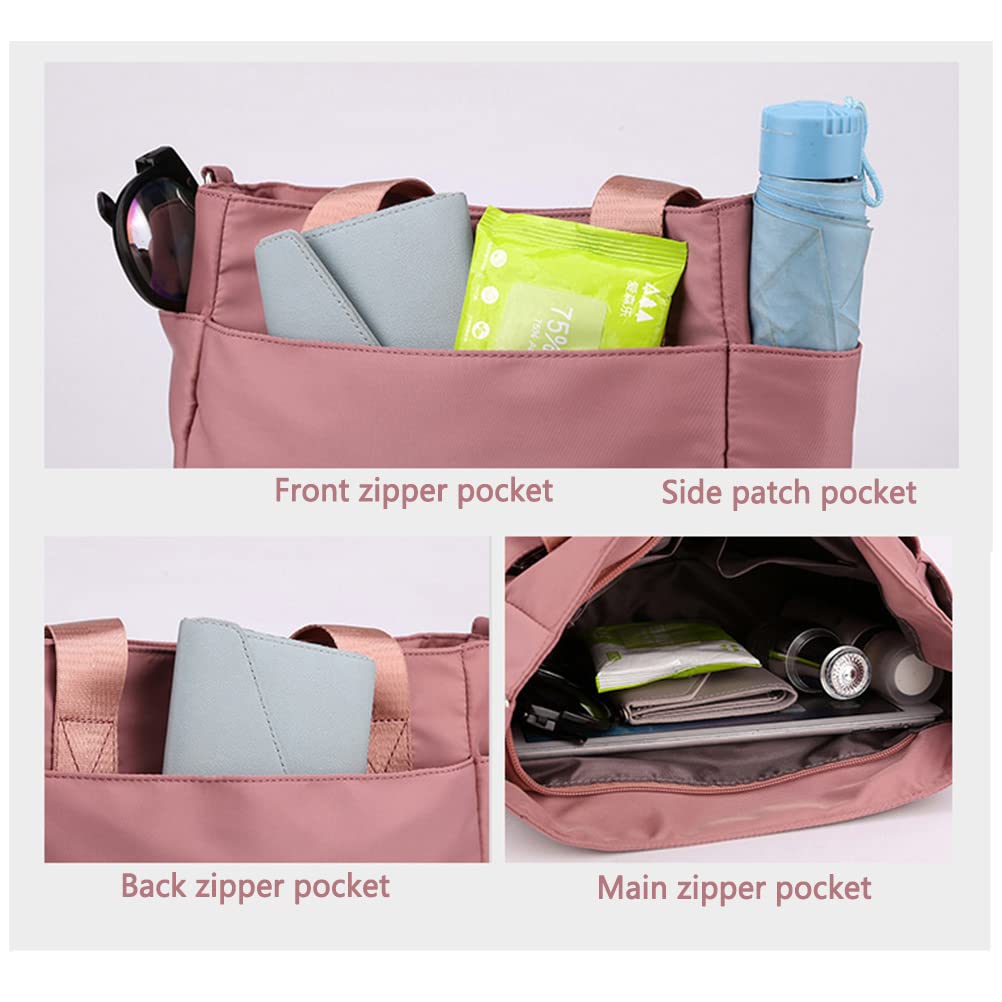 Waterproof Nylon Tote Bag for Women - Crossbody Shoulder Bag with Zipper Pocket - Lightweight Casual Purse for Work, Travel & Shopping