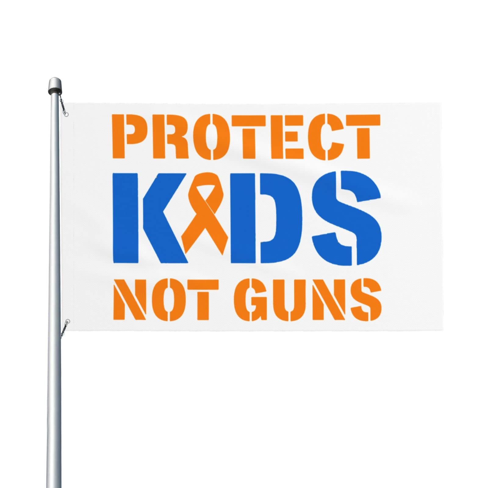 Gun-Free Zone Flags - 'Protect Kids Not Guns' 3x5 Ft Outdoor Wall Art & Room Tapestry - Personalized Home Decor for Safety Awareness - Perfect for Schools, Bedrooms & Protest Events