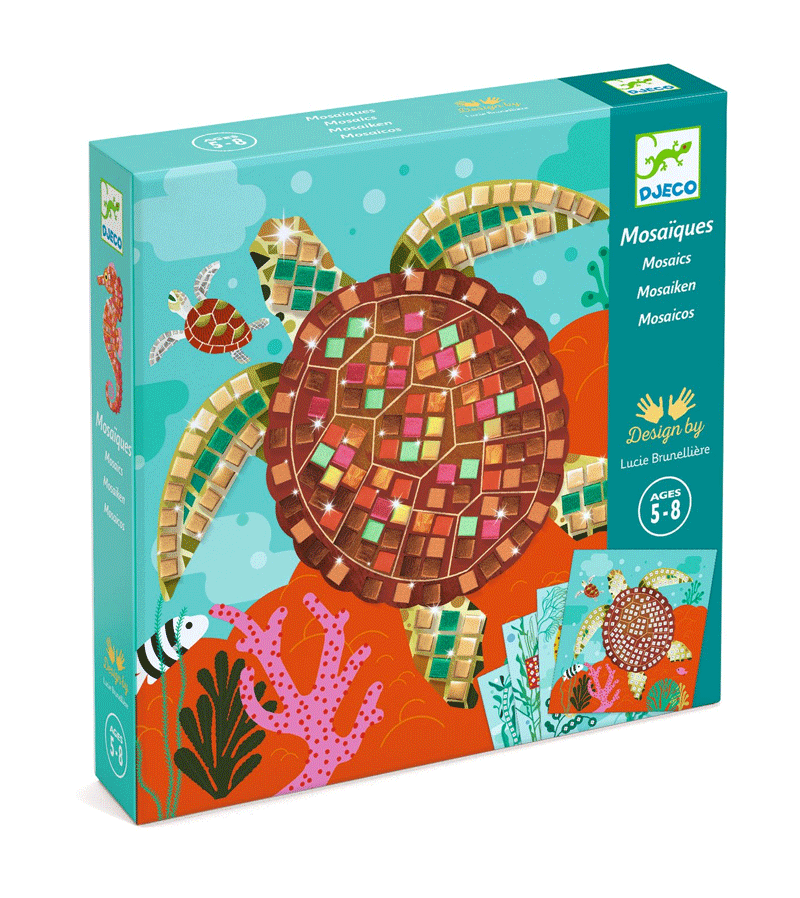 Caribbean Mosaics Art Kit by Djeco - Creative DIY Craft for Kids & Adults - Perfect for Home Decor, Gift Giving & Art Therapy Projects