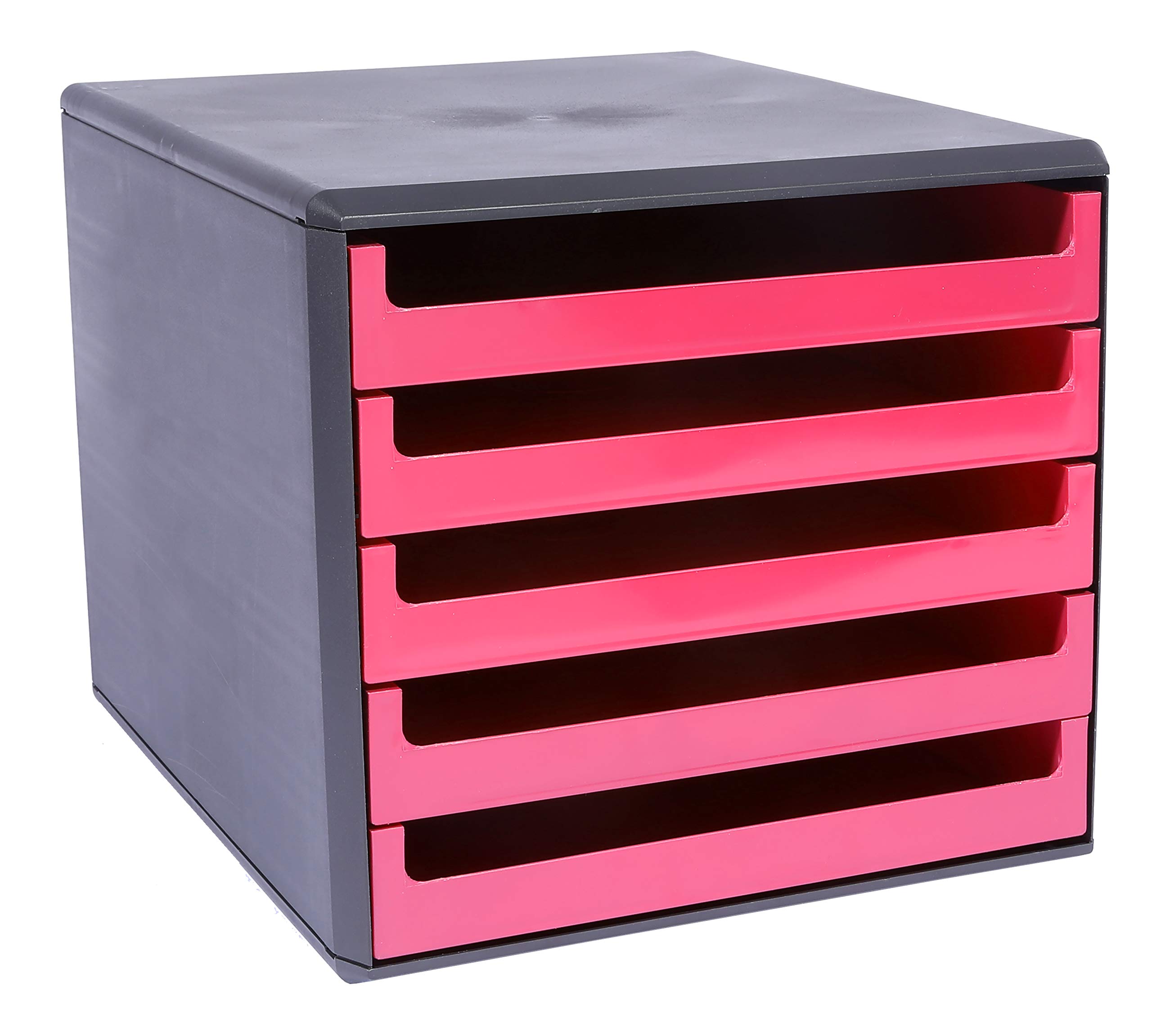 Metzger & Mendle 30057660 5-Drawer Storage Organizer Box - Sunset Red | Perfect for Office, Home & Craft Room Organization