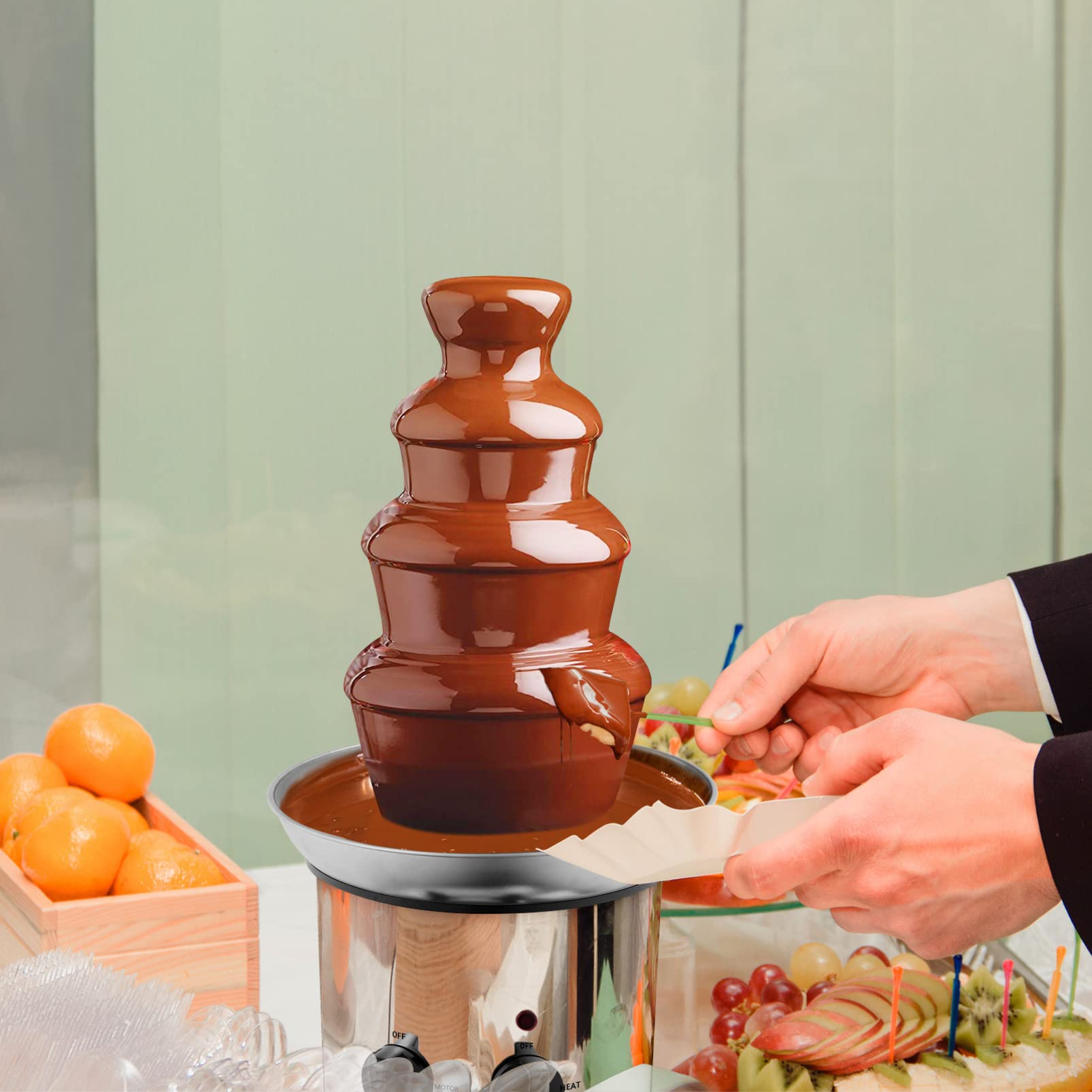 Stainless Steel Chocolate Fondue Fountain for Parties & Desserts